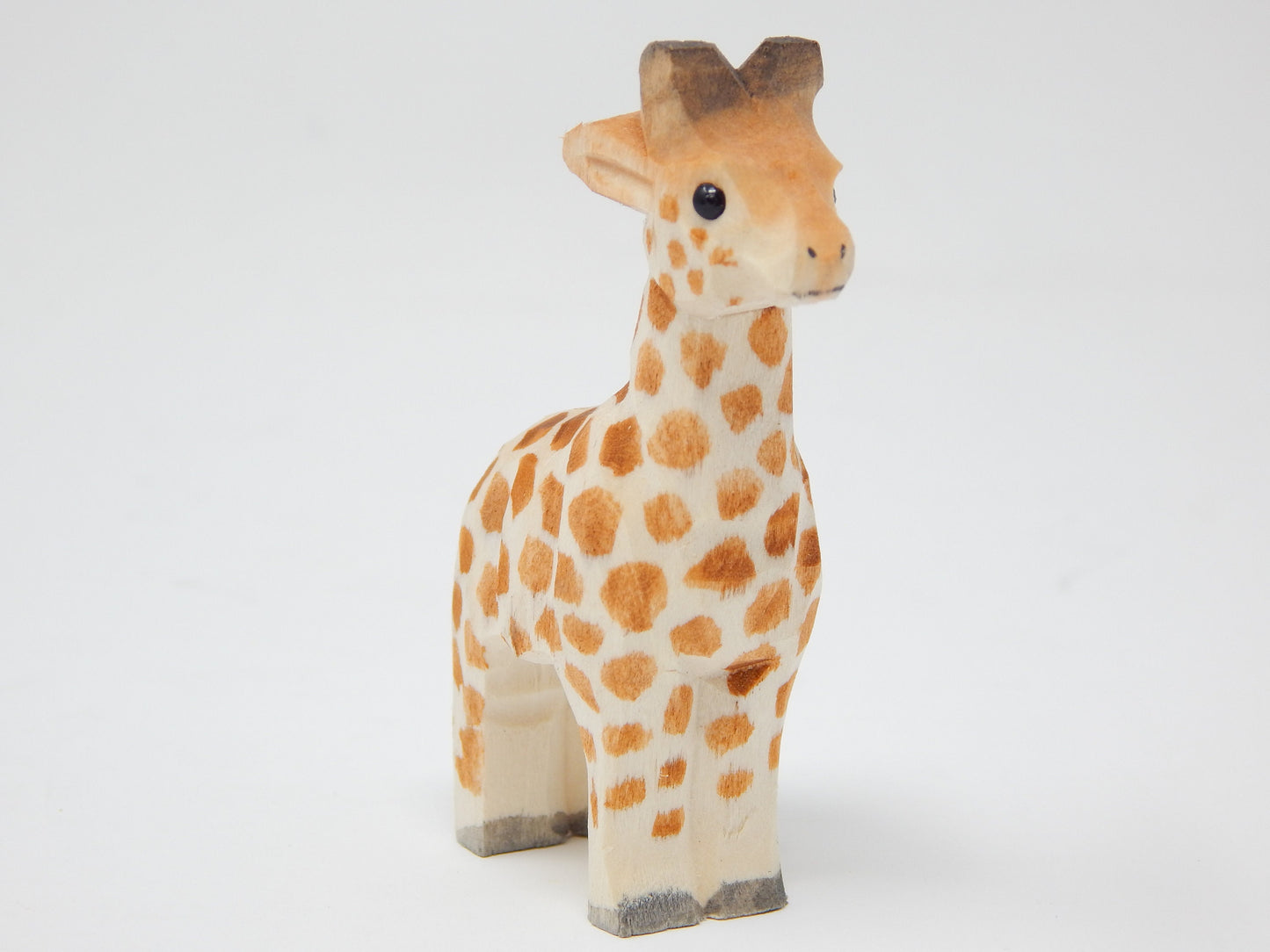 Giraffe Safari Zoo Keychain Ring Clip Charm Miniature Wood Mini Figurine Small Animal