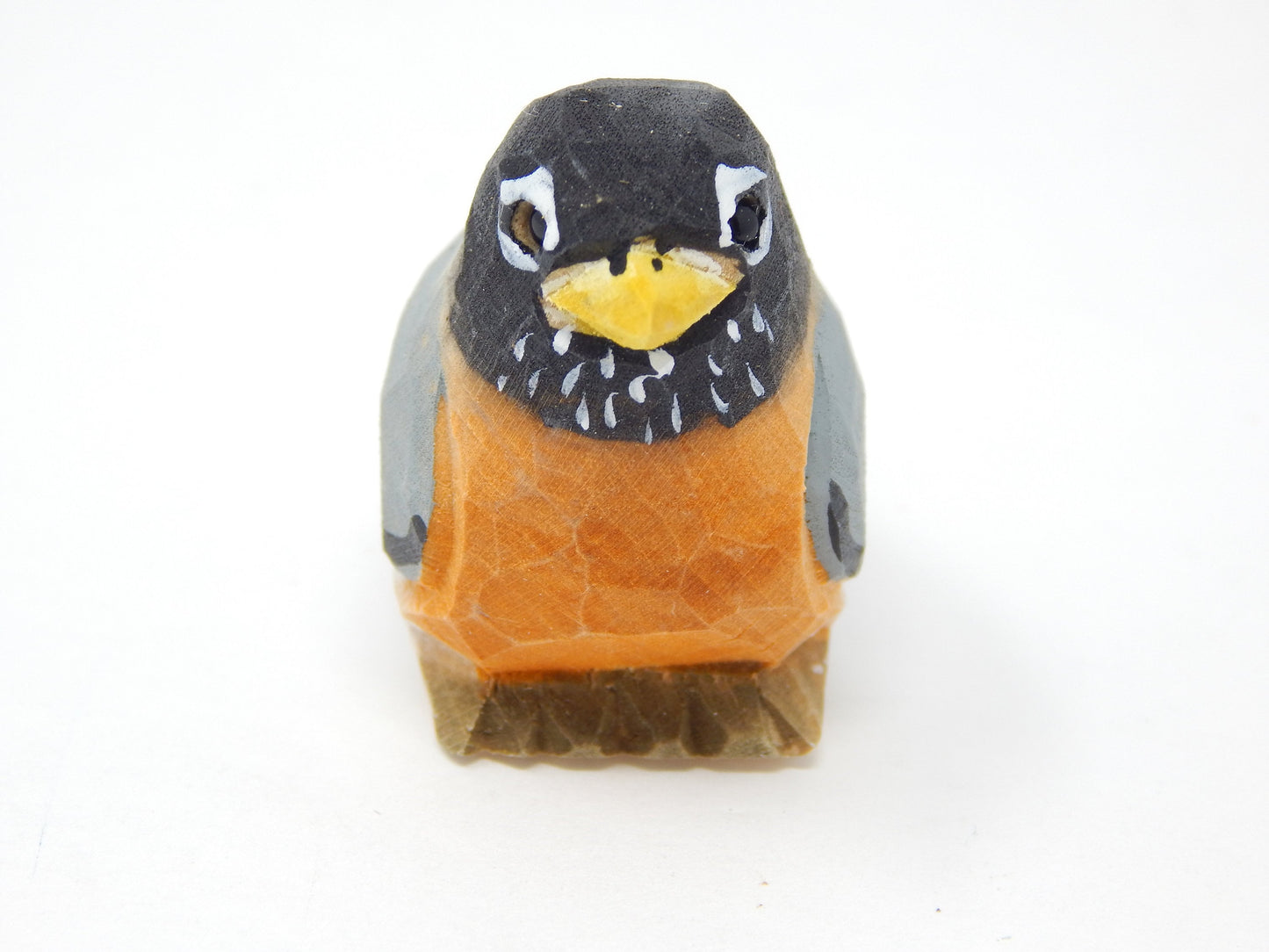 Robin Keychain Ring Clip Charm Bird Miniature Wood Songbird Mini Figurine Small Animal