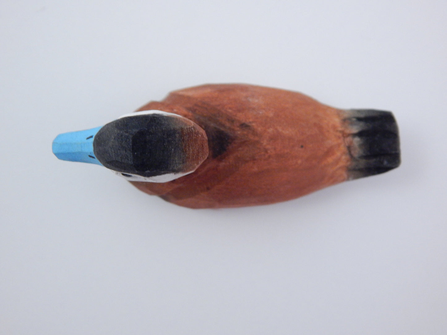 Ruddy Duck Keychain Ring Clip Charm Bird Miniature Wood Mini Figurine Small Animal