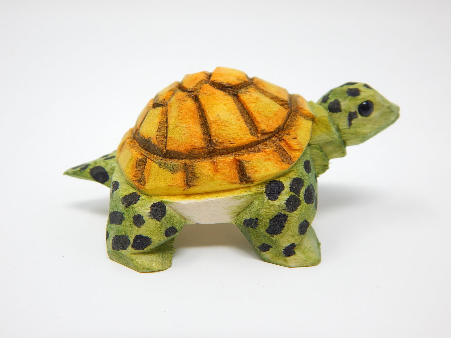 Turtle Tortoise Keychain Ring Clip Charm Miniature Wood Mini Figurine Small Animal