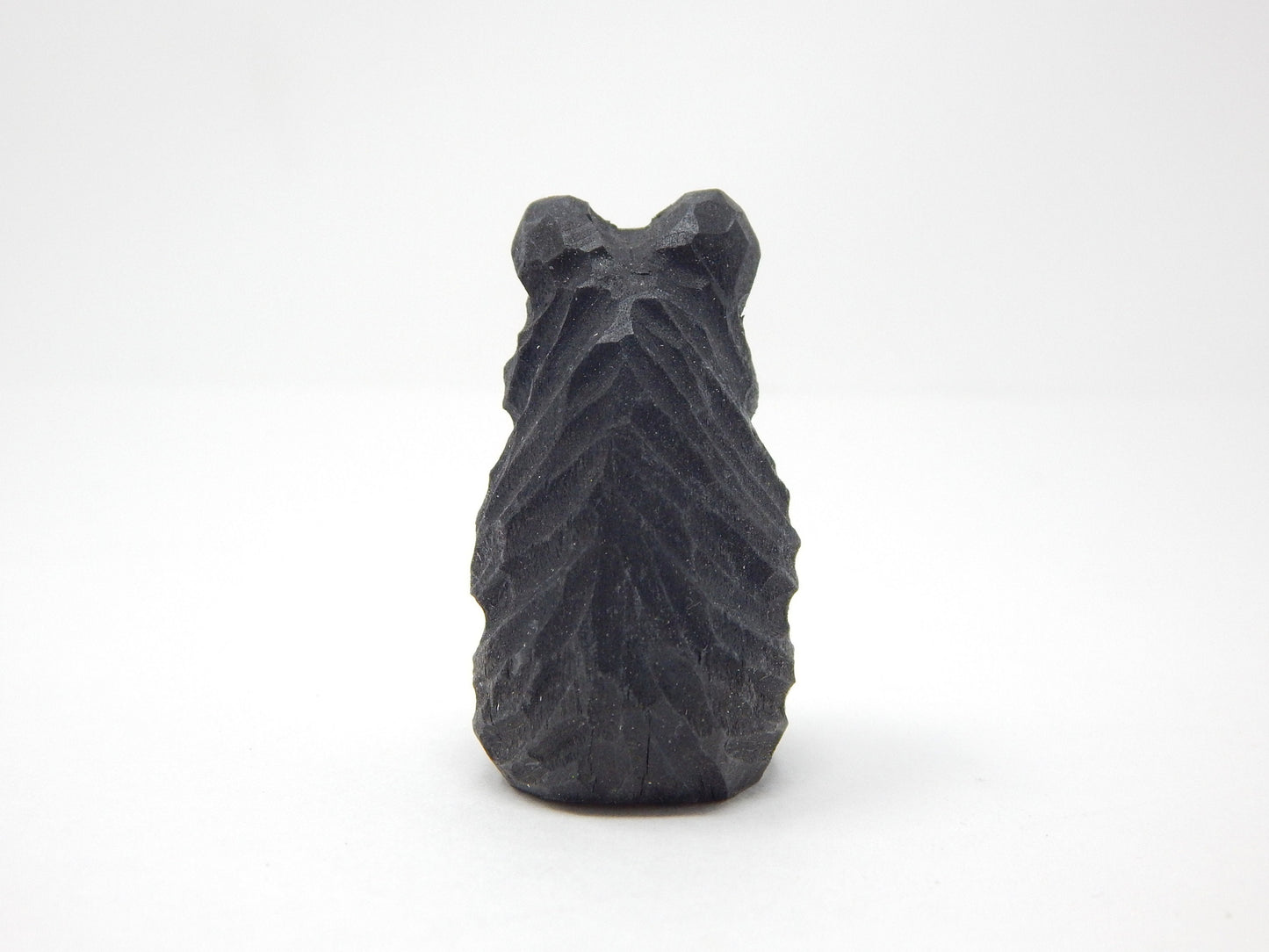 Black Bear Keychain Ring Clip Charm Miniature Wood Mini Figurine Small Animal