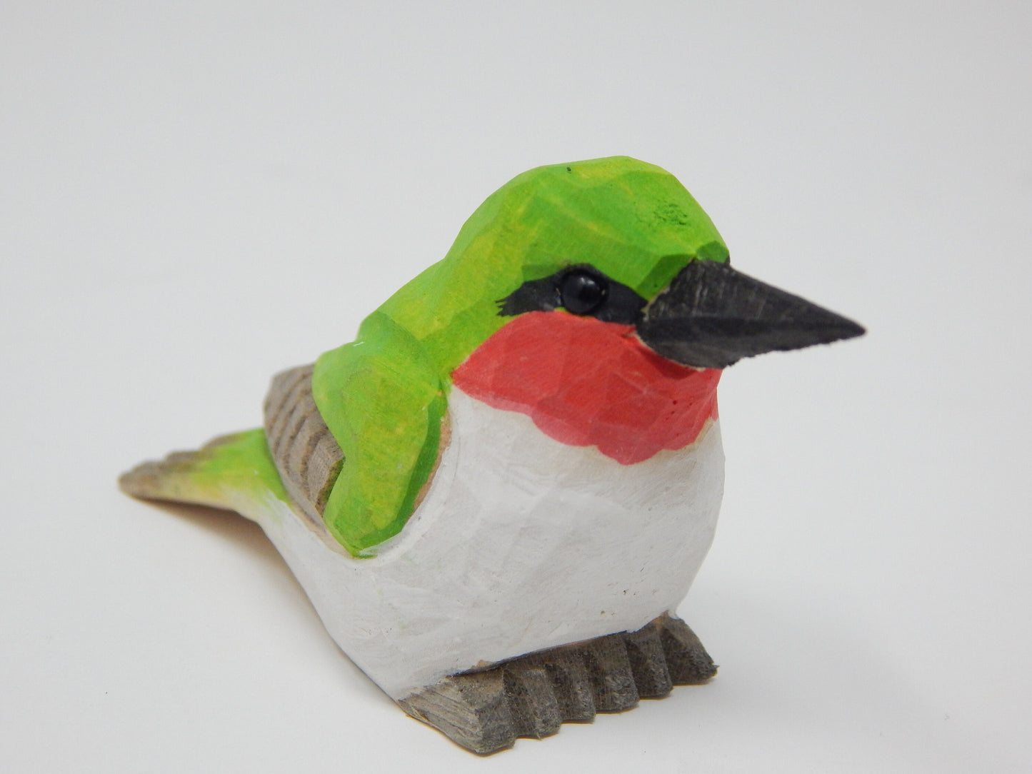 Hummingbird Keychain Ring Clip Charm Bird Miniature Wood Mini Figurine Small Animal