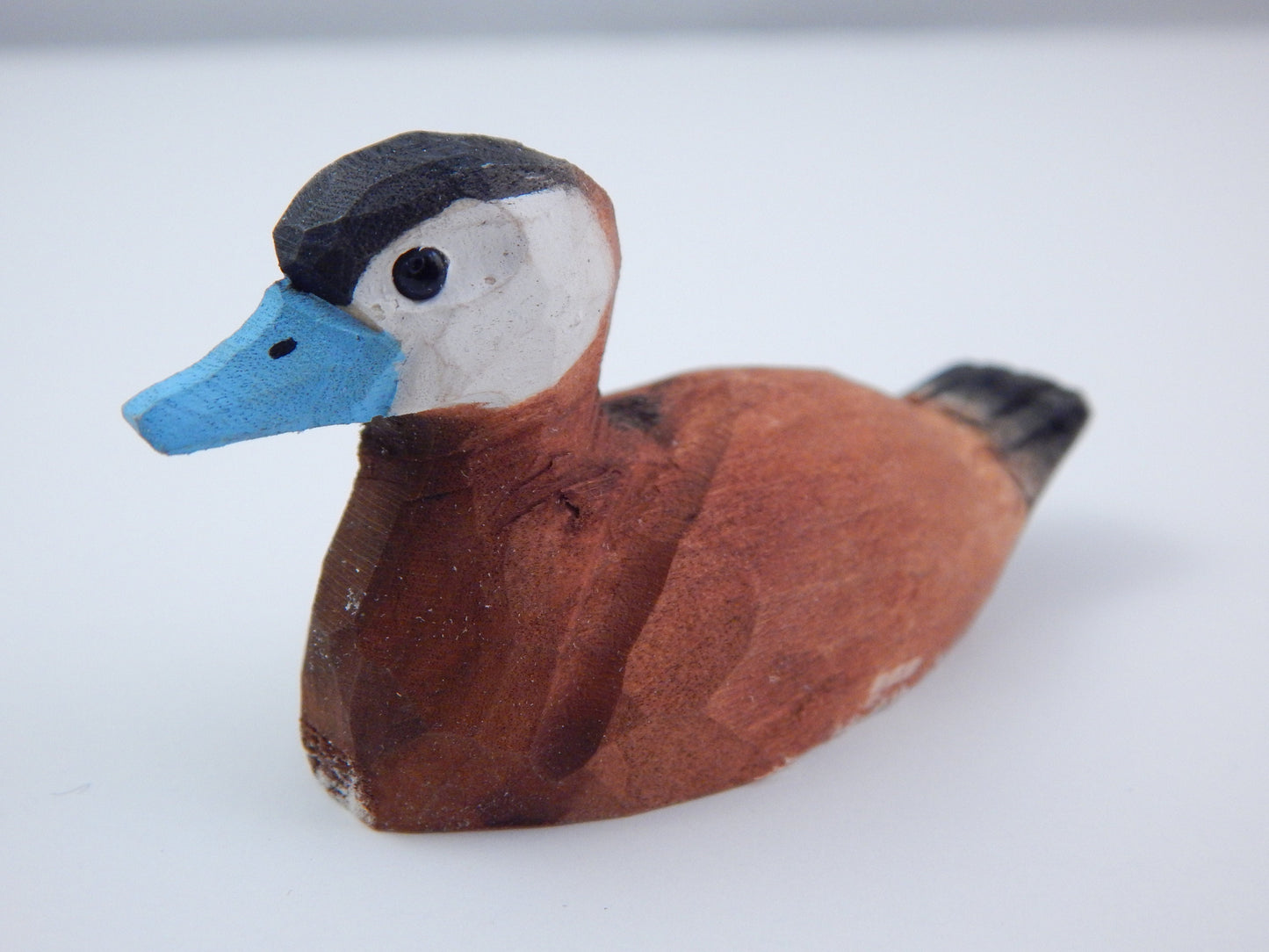 Ruddy Duck Keychain Ring Clip Charm Bird Miniature Wood Mini Figurine Small Animal