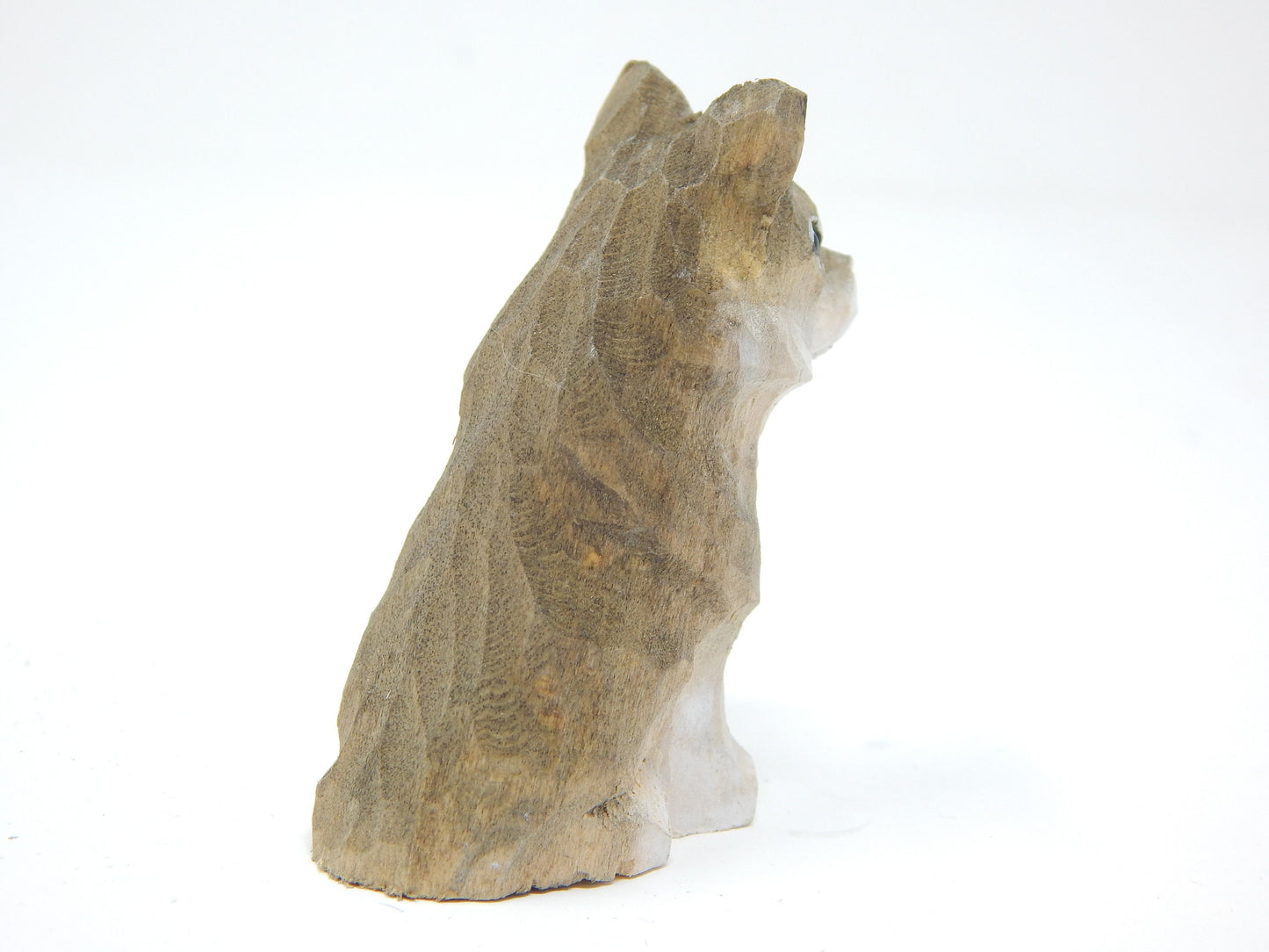 Wolf Keychain Ring Clip Charm Miniature Wood Mini Figurine Small Animal