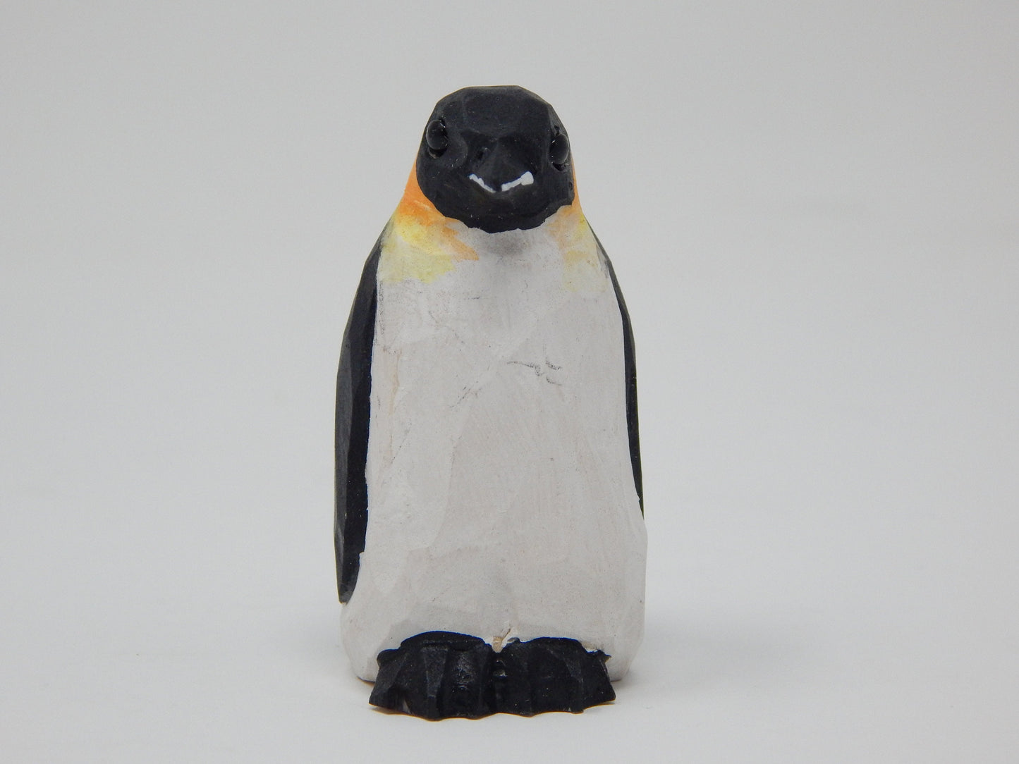 Penguin Keychain Ring Clip Charm Miniature Wood Mini Figurine Small Animal