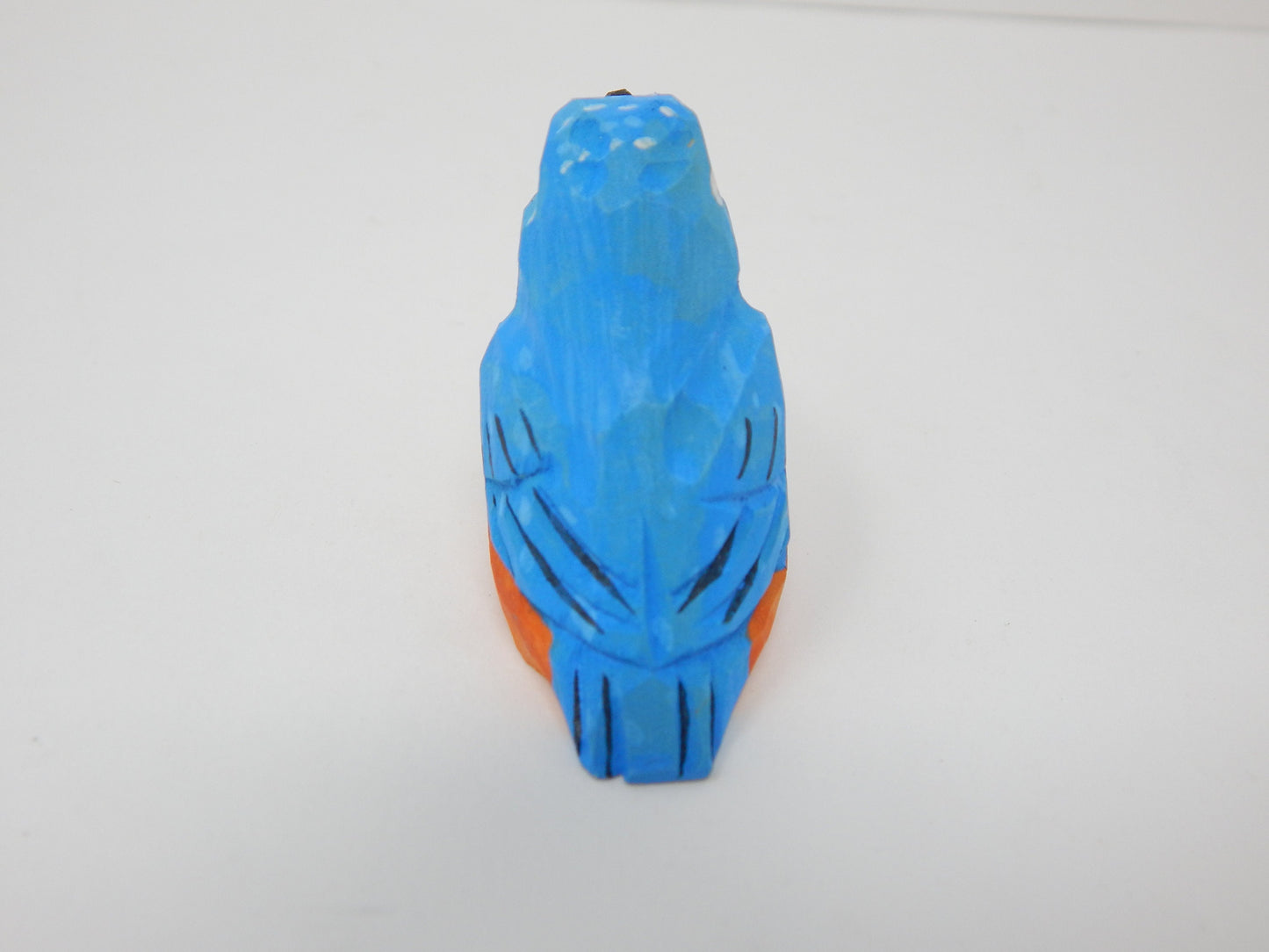 Kingfisher Bird Wood Figurine Statue Alcedinidae Sculpture Ornament Decor Miniature Art Carve Small Animal