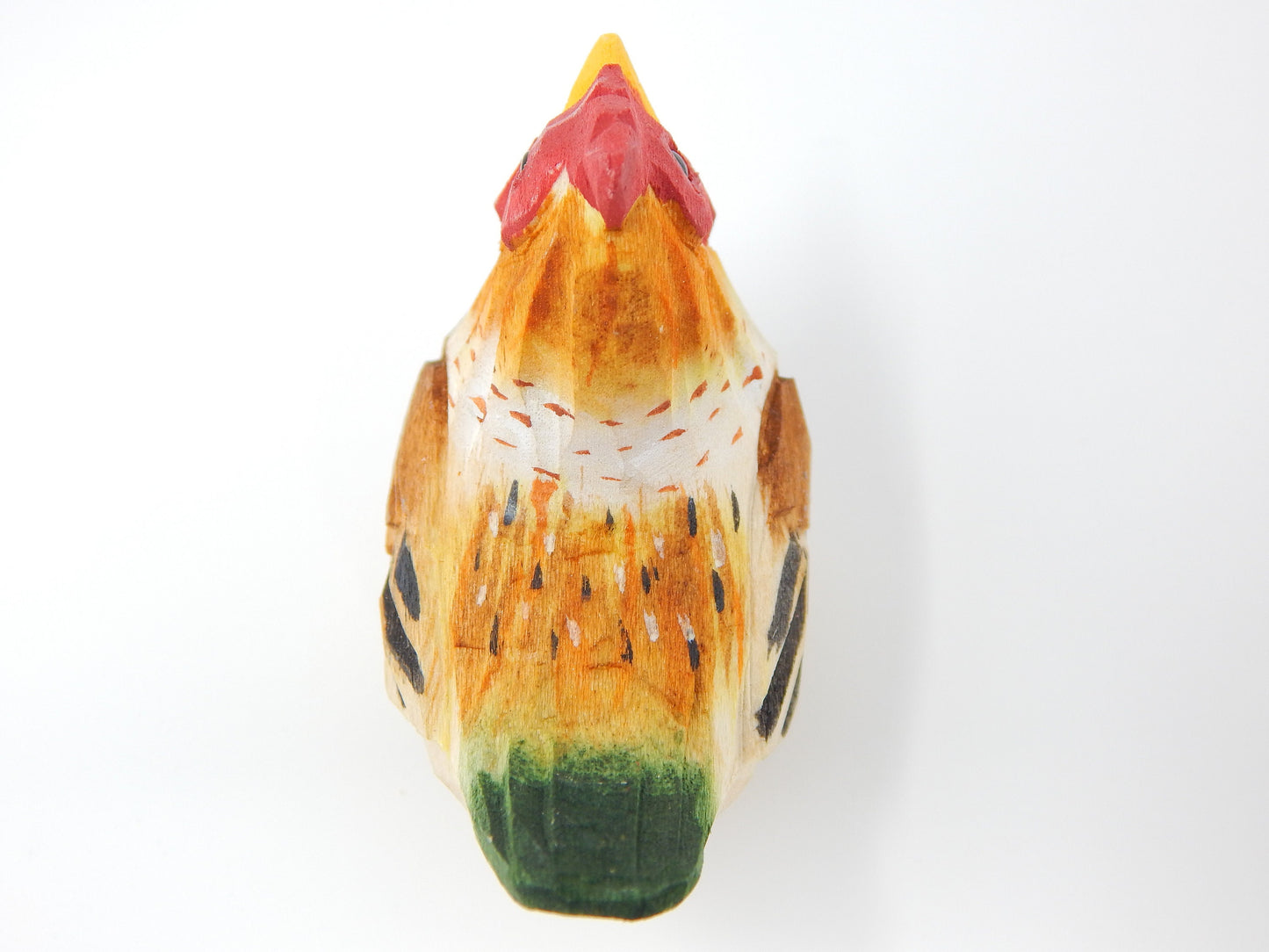 Brown Hen Chicken Keychain Ring Clip Charm Farm Bird Miniature Wood Mini Figurine Small Animal