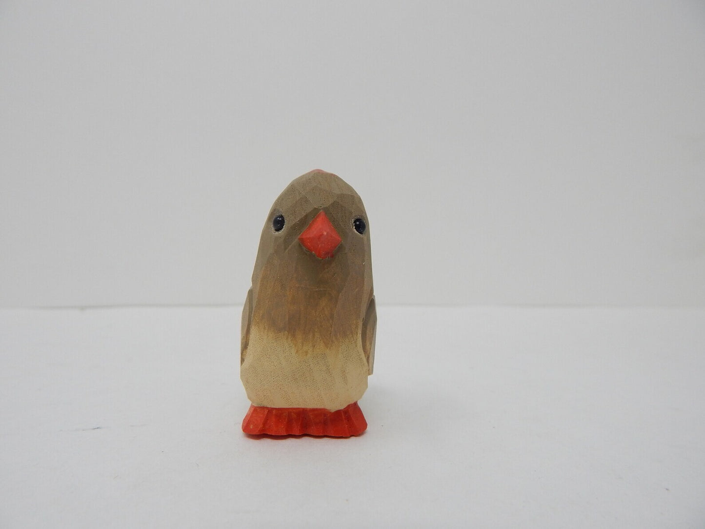 Female Cardinal Red Bird Keychain Ring Hook Clip Charm Miniature Wood Figurine