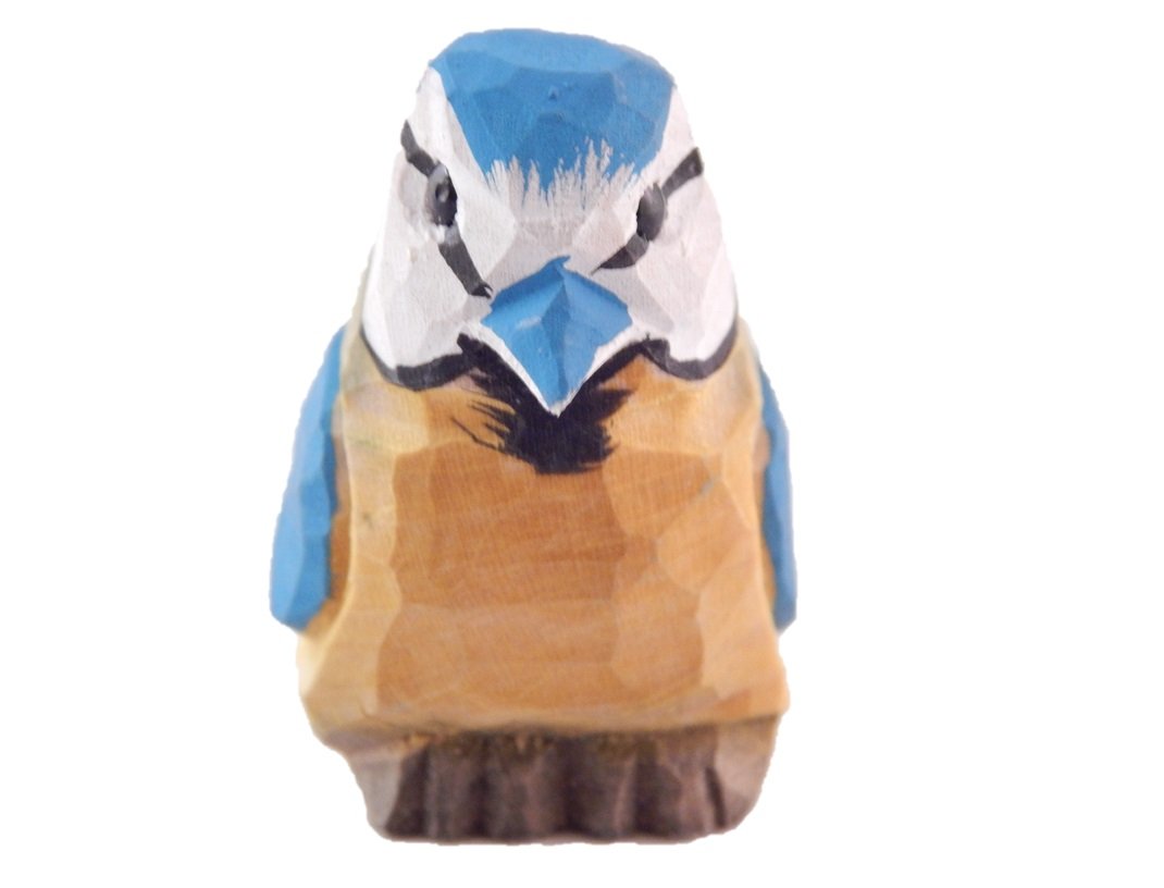 Selsela Blue Jay Ornament – Hand-Carved Wooden Hanging Bird Figurine, Holiday Decoration, Miniature Wildlife Art, Rustic Handmade Nature-Inspired Gift
