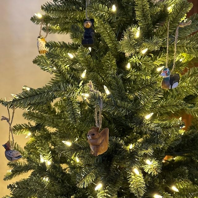 Selsela Blue Jay Ornament – Hand-Carved Wooden Hanging Bird Figurine, Holiday Decoration, Miniature Wildlife Art, Rustic Handmade Nature-Inspired Gift