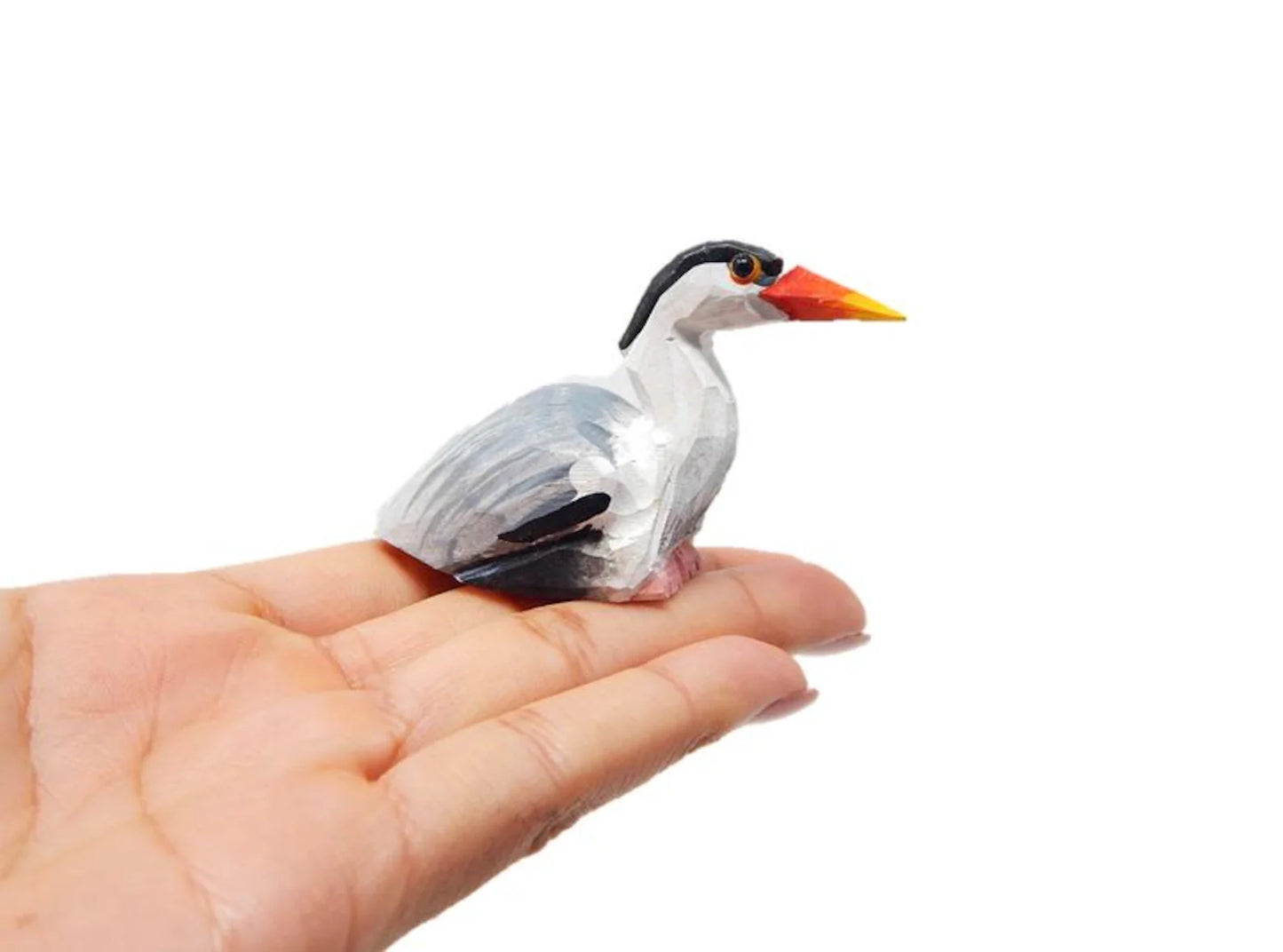 Stork Wooden Ornament | Hand Carved Bird Hanging Decor