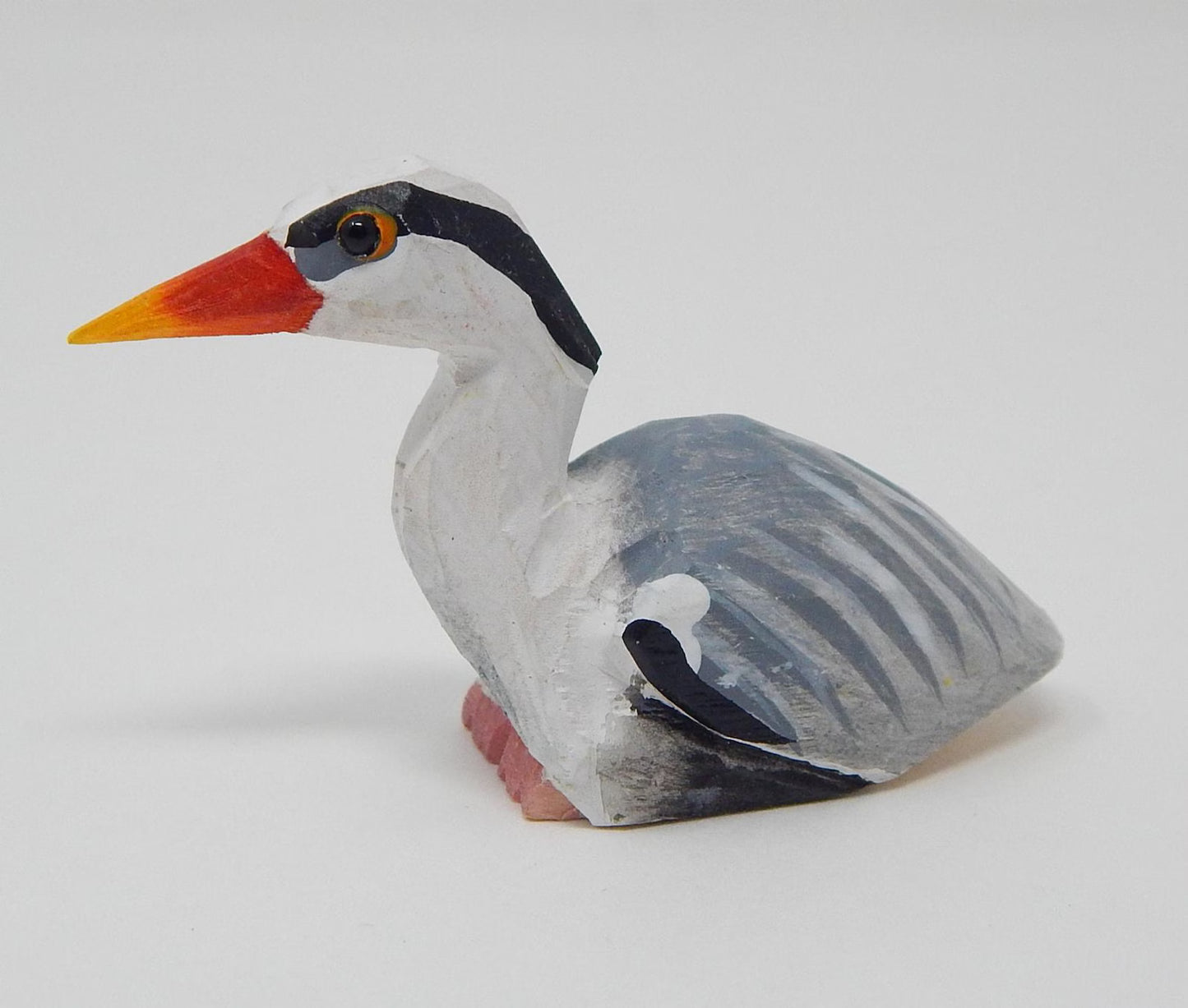Stork Wooden Ornament | Hand Carved Bird Hanging Decor