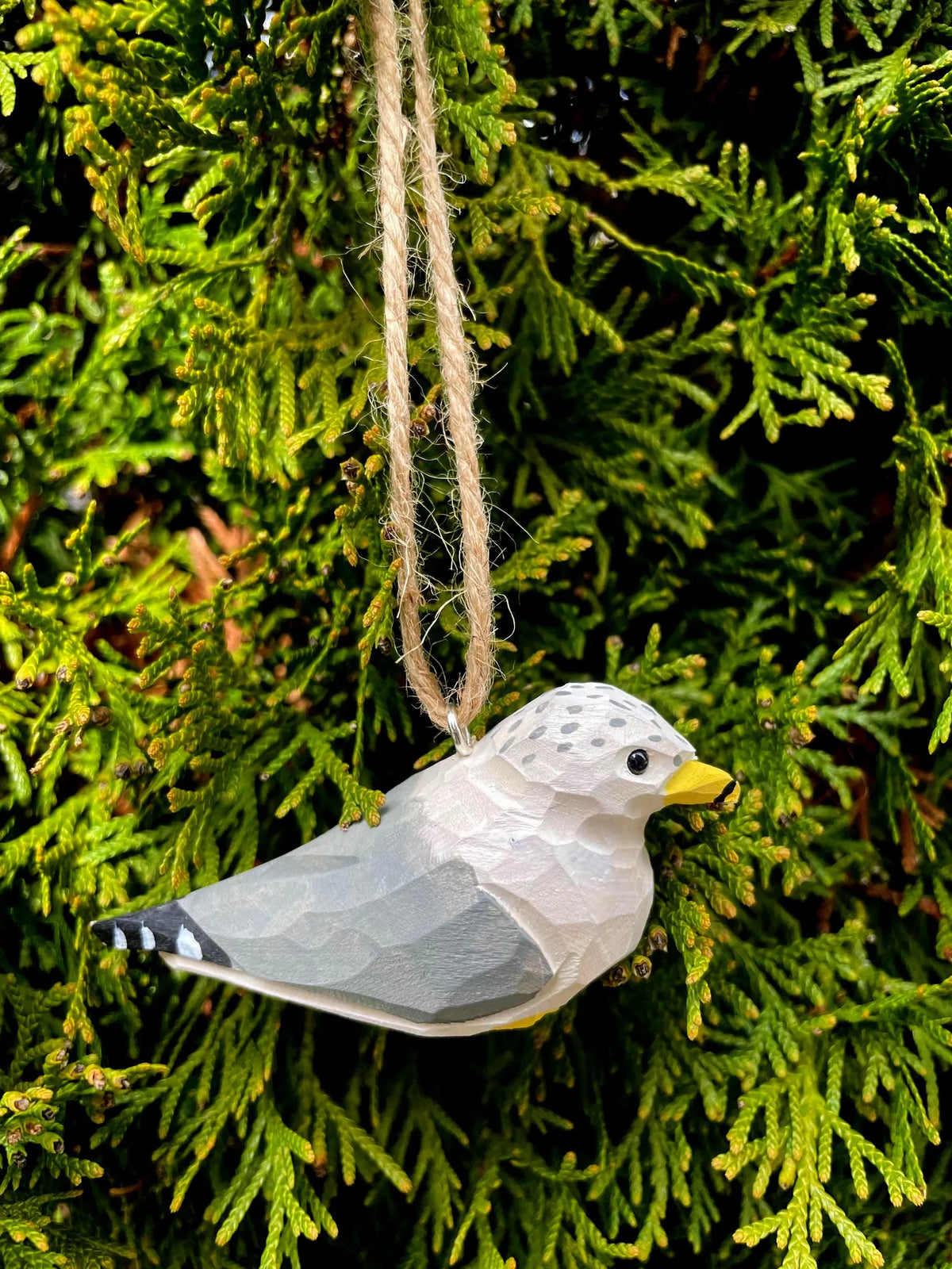 Seagull Ornament Wood Albatross Bird Hanging Figurine Handmade Carved Decoration