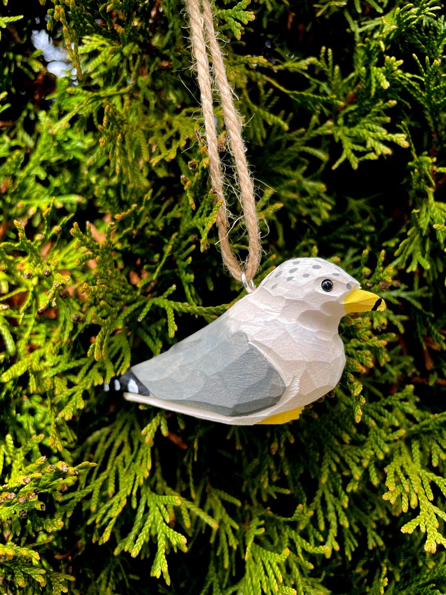 Seagull Ornament Wood Albatross Bird Hanging Figurine Handmade Carved Decoration