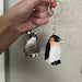 Goldeneye Duck Handmade Keychain Ring Hook Clip Charm Miniature Wood Figurine Small Bird Animal