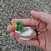 Goldeneye Duck Handmade Keychain Ring Hook Clip Charm Miniature Wood Figurine Small Bird Animal