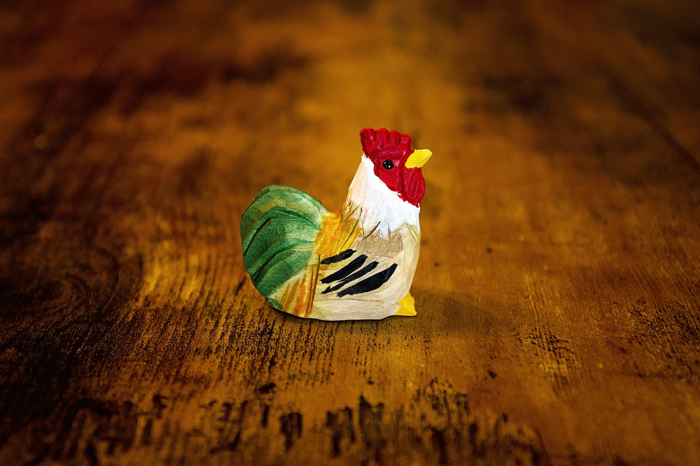Rooster Ornament Hanging Statue Decoration Farm Barn carved small animals
