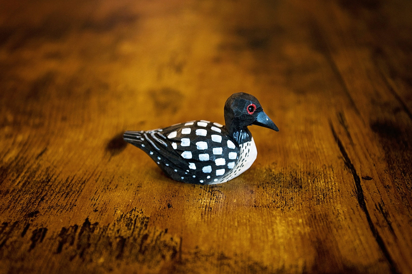 Common Loon Wooden Figurine Small Statue Carving Decoration Decoy Duck