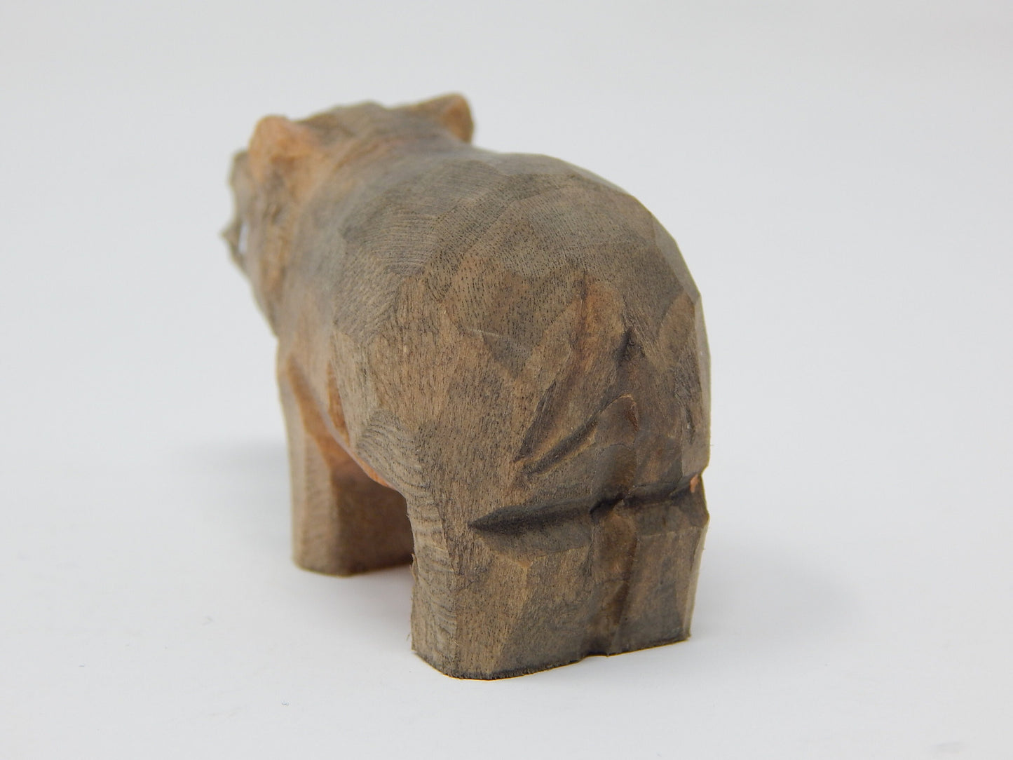 Handmade Wooden African Hippo Ornament  – Miniature Pygmy Figurine  Decor
