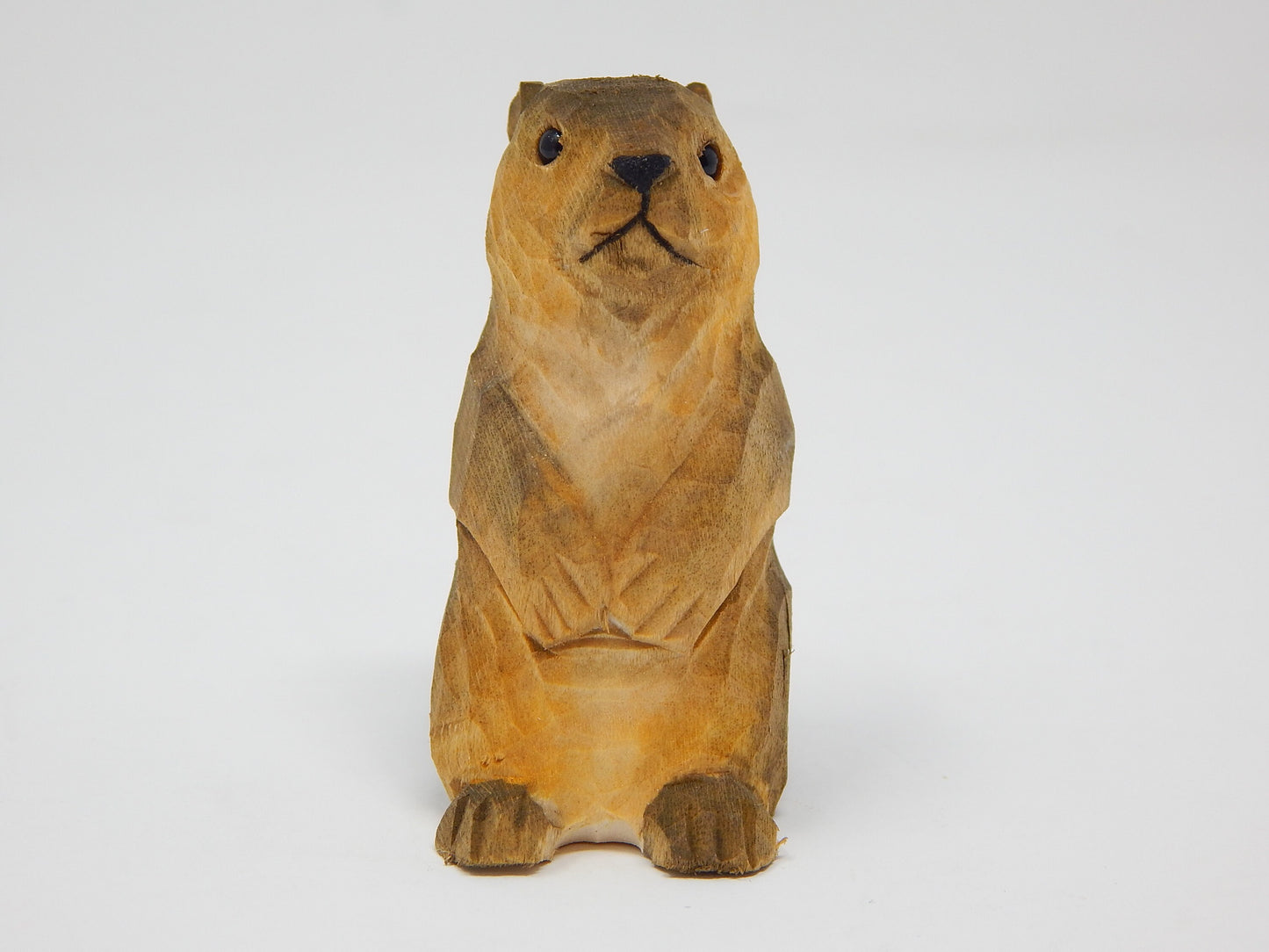 Hand-Carved Wooden Sea Otter Figurine: Miniature Marine Animal Decor