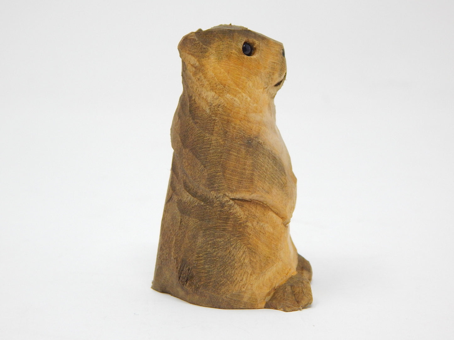 Hand-Carved Wooden Sea Otter Figurine: Miniature Marine Animal Decor