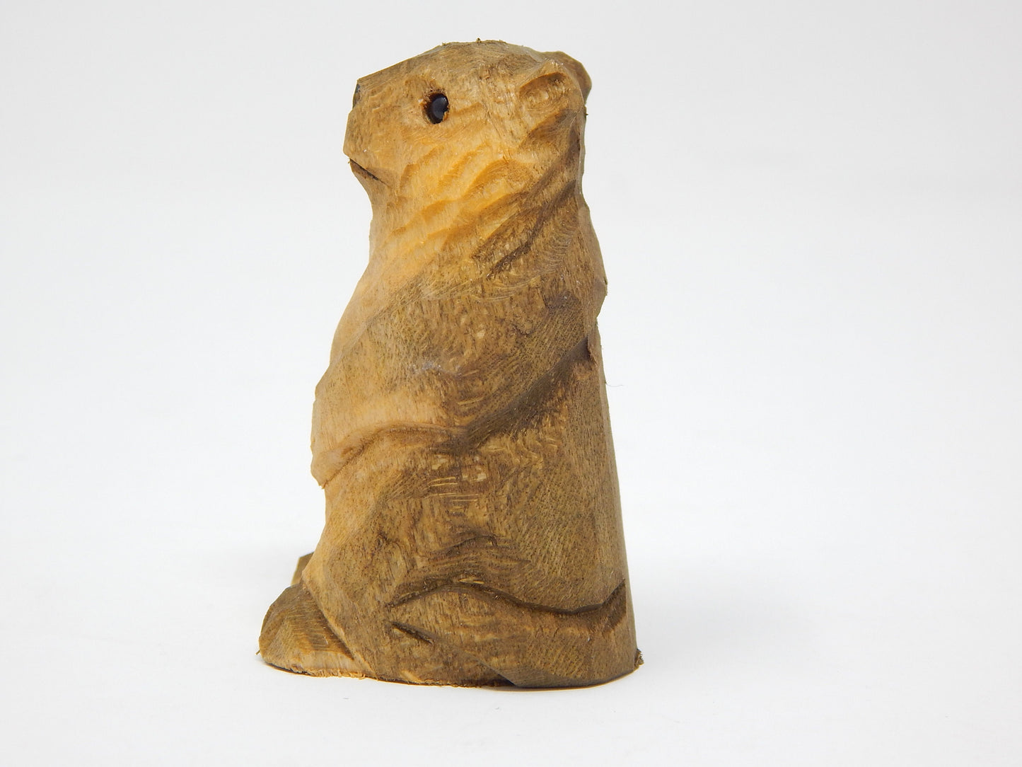 Hand-Carved Wooden Sea Otter Figurine: Miniature Marine Animal Decor