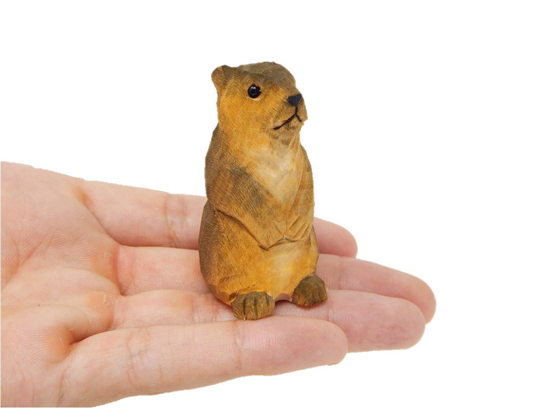 Sea Otter Ornament Wooden Figurine | Hand Carved Marine Animal Gift Décor