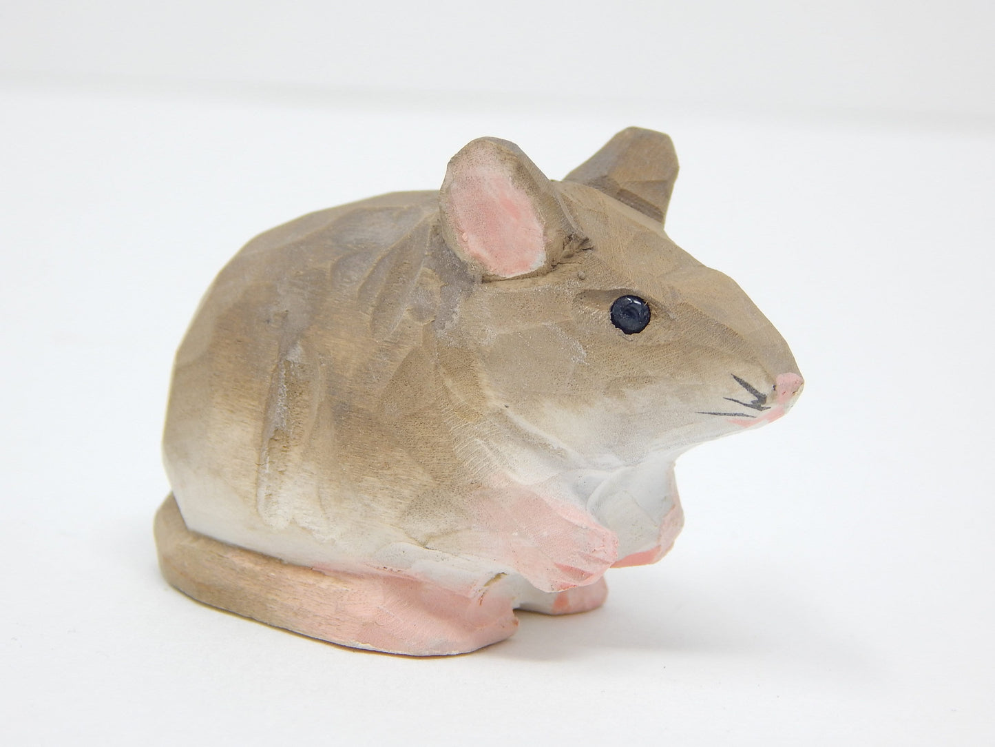 Mouse Wooden Ornament Hanging Figurine | Hand Carved Animal Collectible Décor