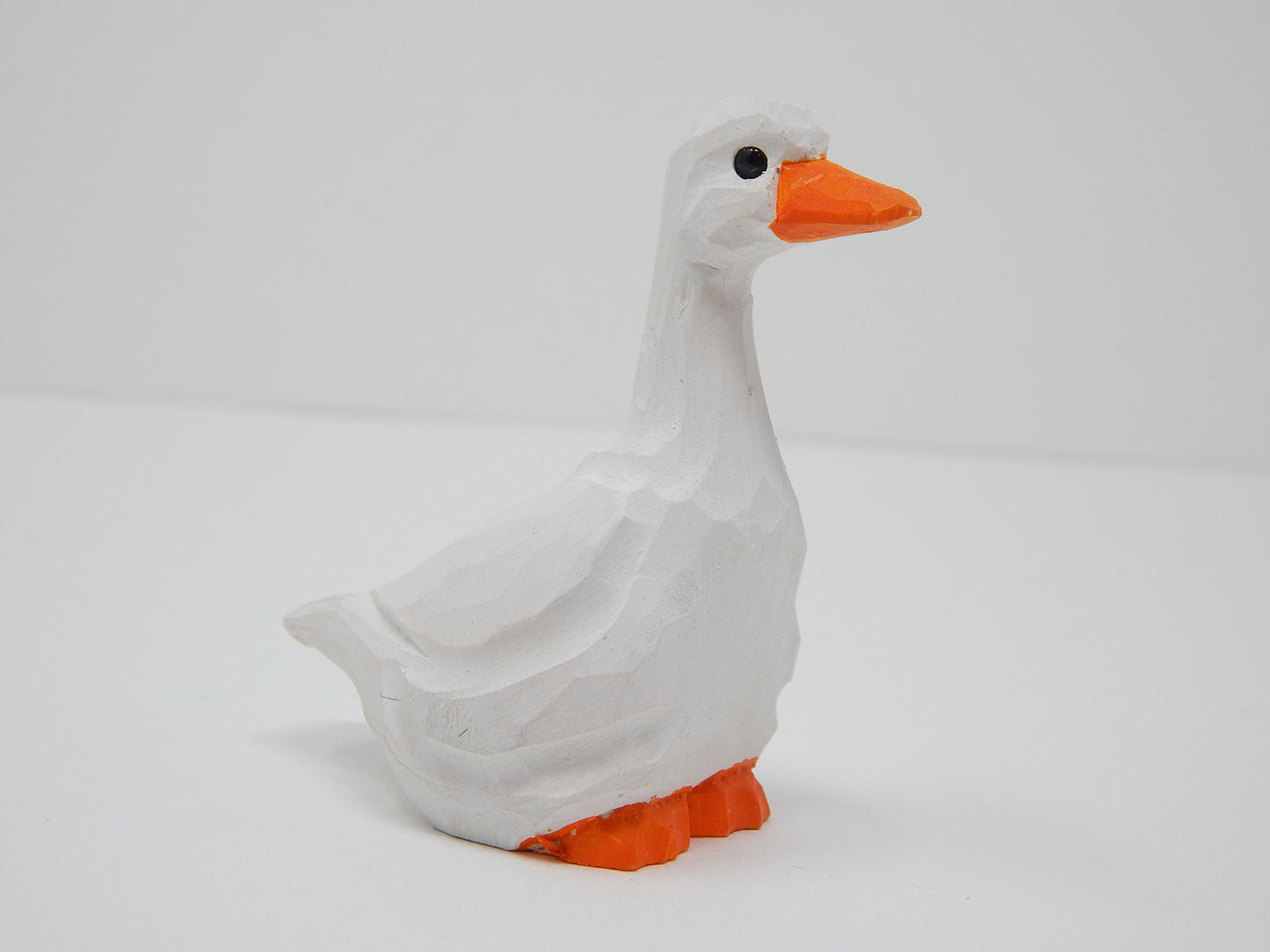 White Goose - Figurine Ross's Snow Domestic Emden Swan Farm Miniature Handmade Wood Duck Art Carved Bird Geese Small Animals Collectible