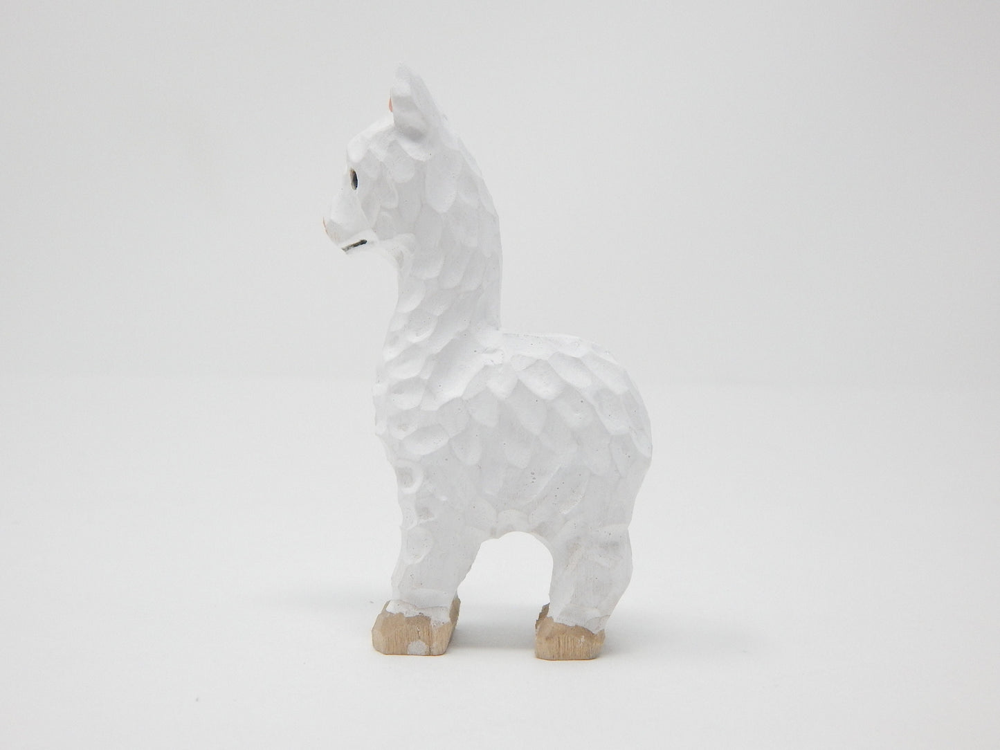 Llama Figurine Statue Alpaca Miniature Small Animal Party Decor Wood Art Sculpture