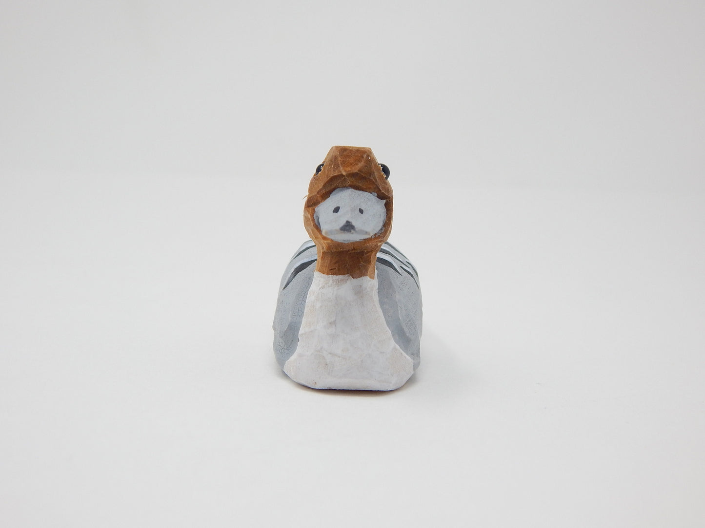 Hand-Carved Recycled Wood Pintail Duck Ornament, Hand-Painted Bird Figurine, Glass Eyes