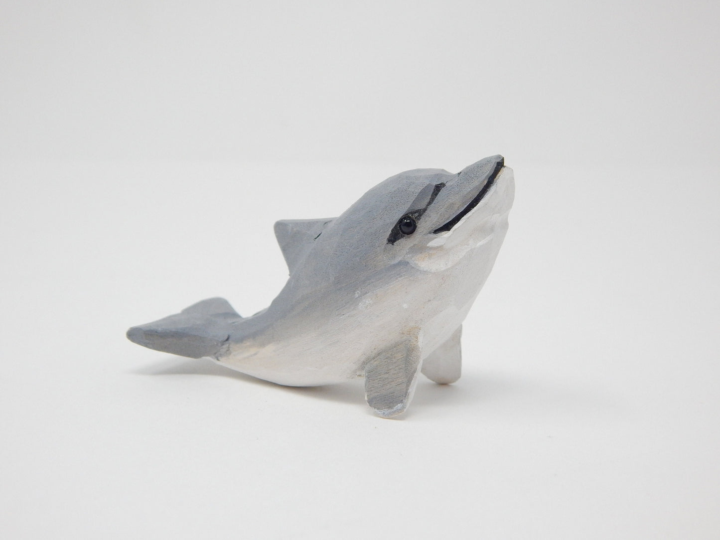 Dolphin Wine Stopper Figurine Statue Miniature Common Bottlenose Gray Sea Animal Decoration Wood Sculpture