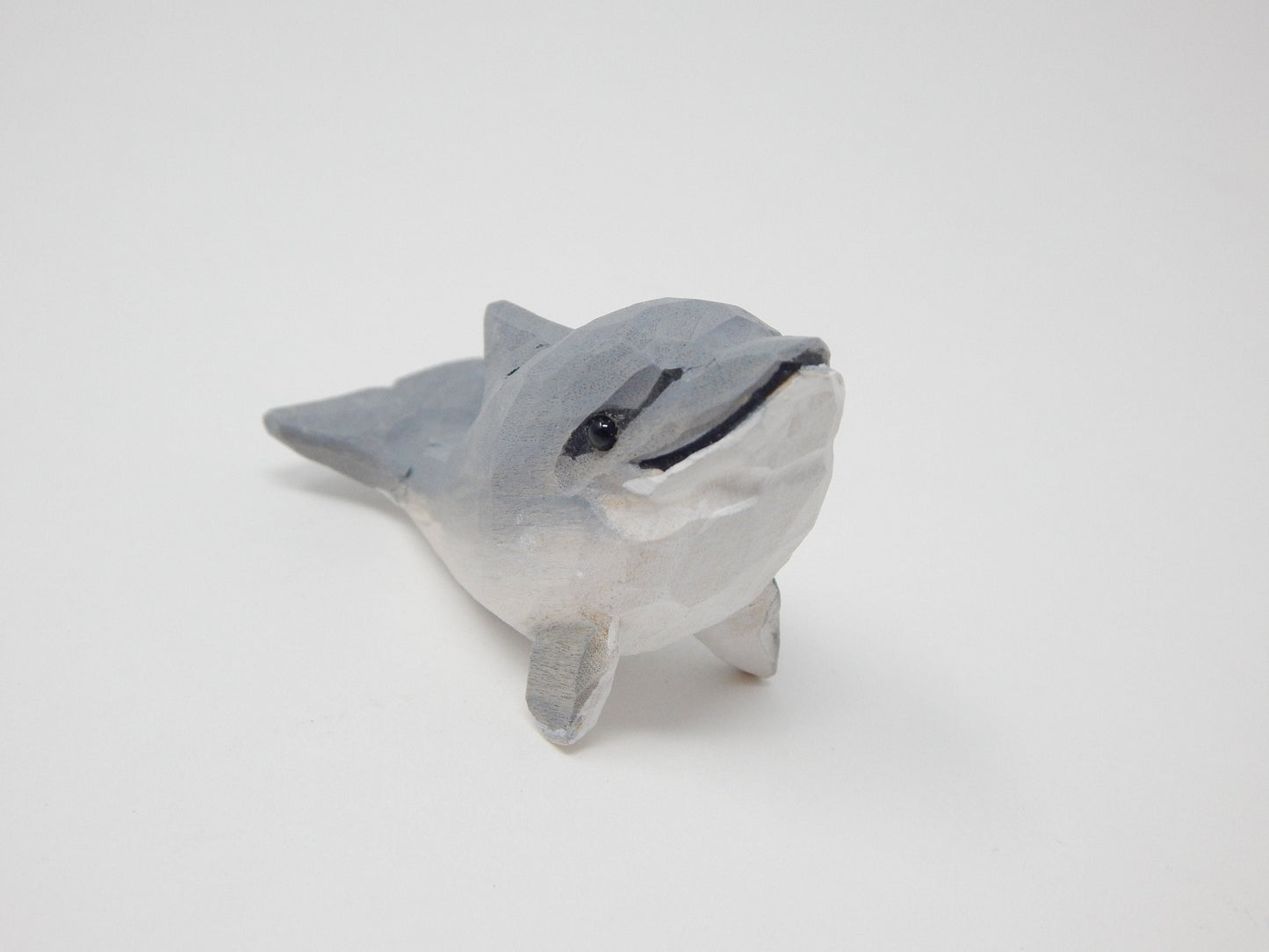 Dolphin Wine Stopper Figurine Statue Miniature Common Bottlenose Gray Sea Animal Decoration Wood Sculpture