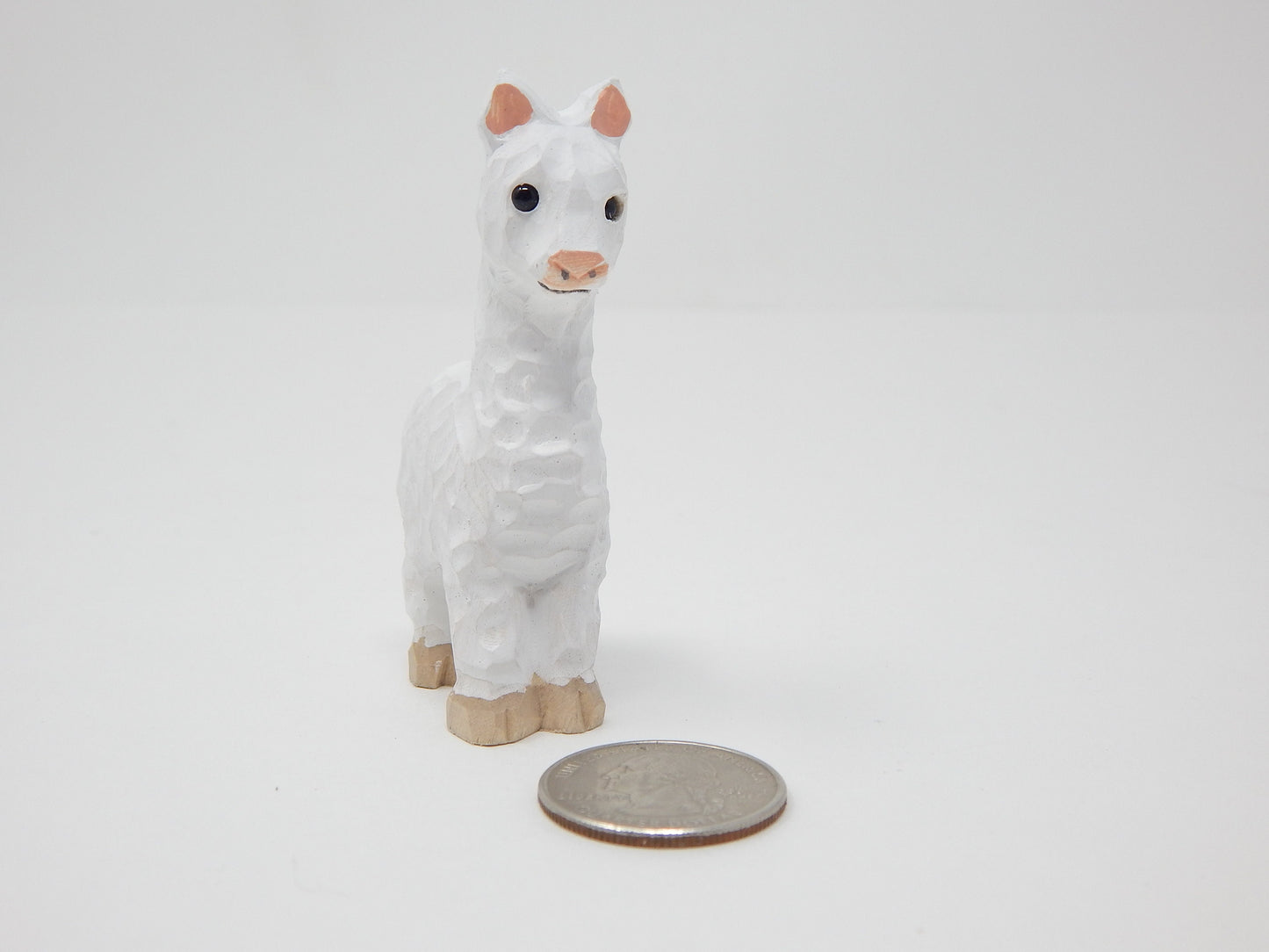 Llama Figurine Statue Ornament Alpaca Miniature Small Animal Party Décor Wood Art Sculpture