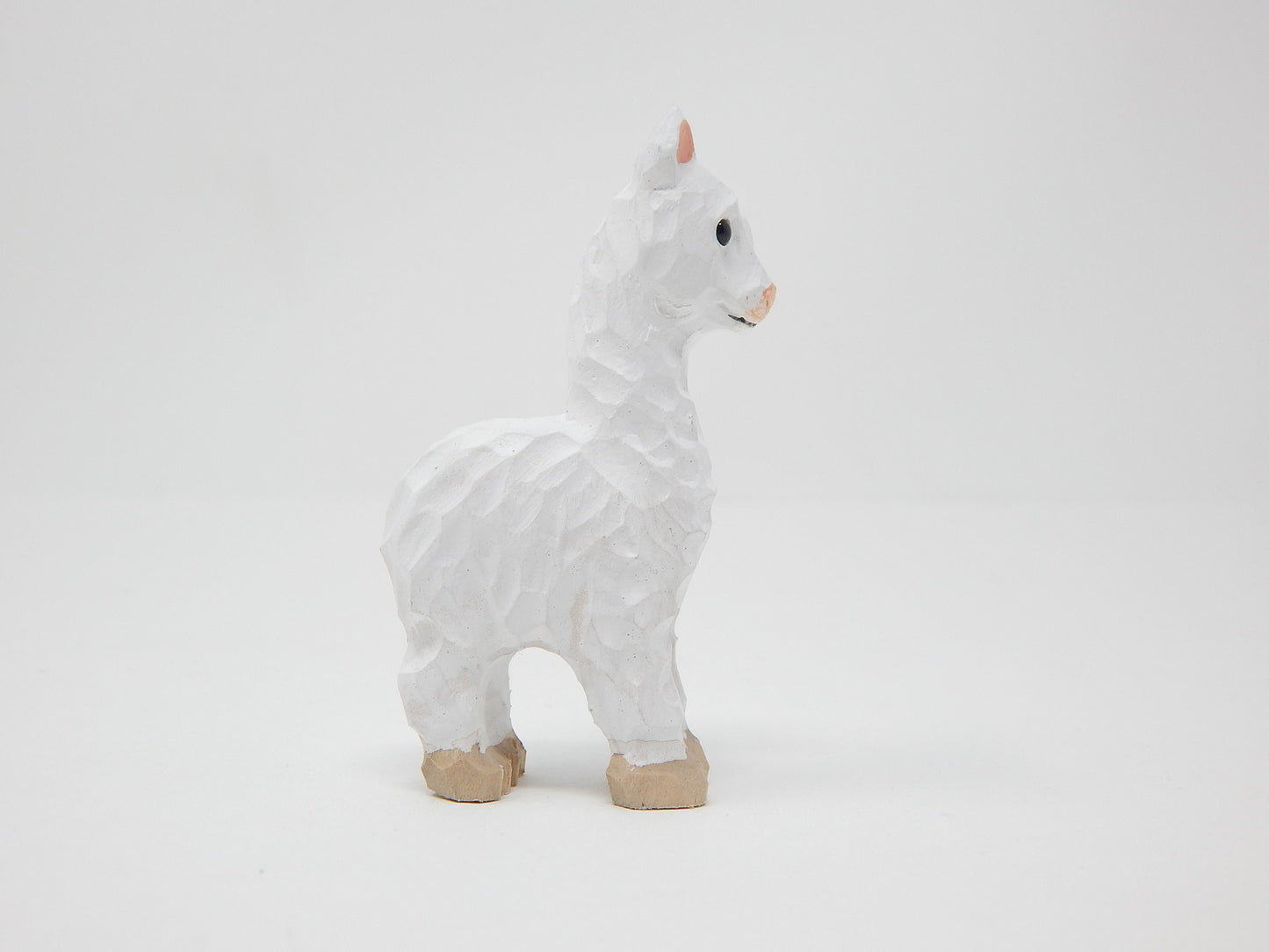 Llama Figurine Statue Ornament Alpaca Miniature Small Animal Party Décor Wood Art Sculpture