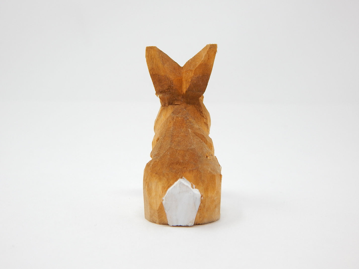 Brown Rabbit Bunny Miniature Wood Figurine Garden Statue Small Animal Decoration Art