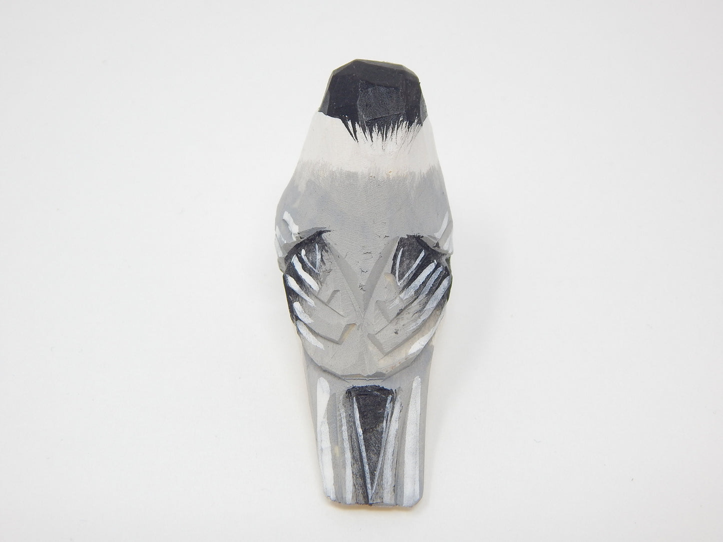Chickadee Black-Capped Chick Tit Keychain Ring Clip Charm Bird Miniature Wood Songbird Mini Figurine Small Animal