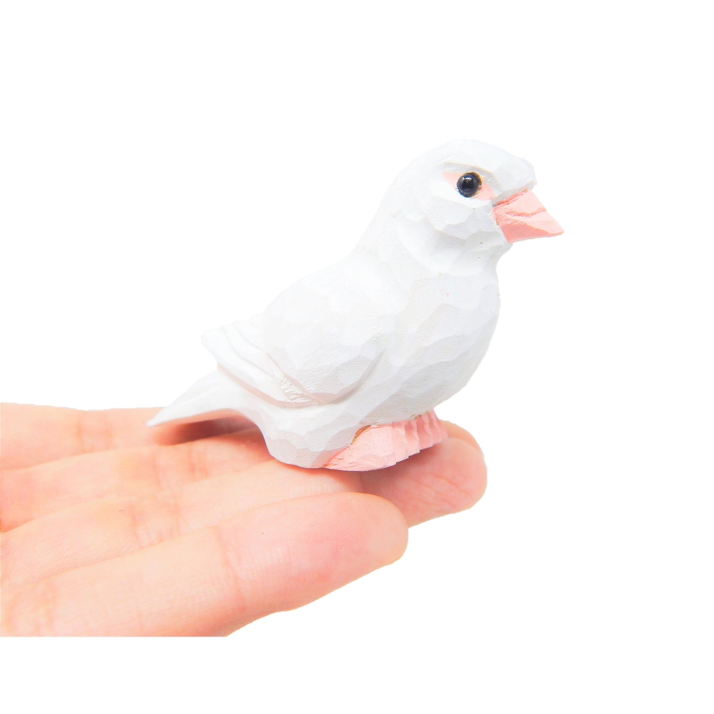 White Dove Wood Figurine Bird Statue Sculpture Ornament Decor Miniature Art Carve Small Animal