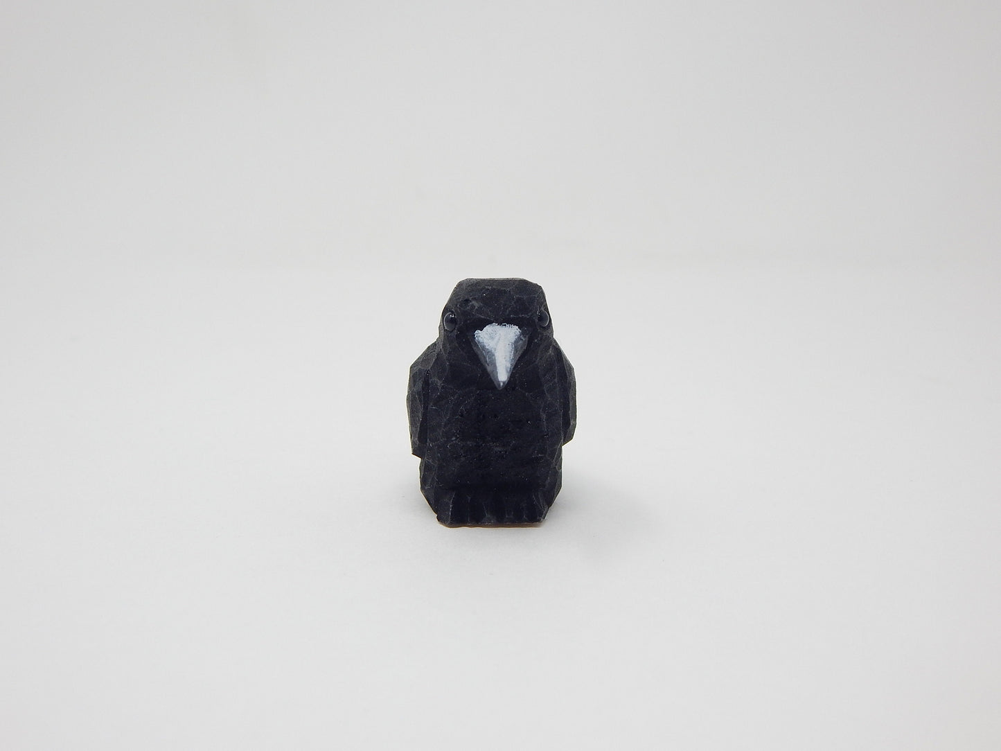 Raven Crow Black Bird Keychain Ring Hook Clip Charm Miniature Wood Mini Figurine Small Animal