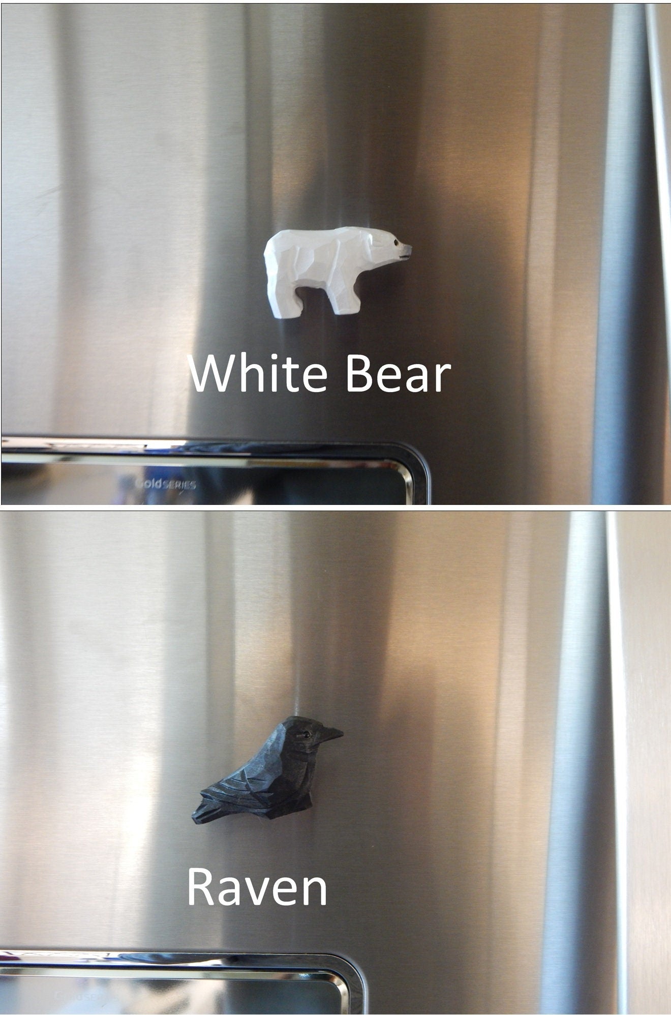 Wood Carved Animal Fridge Magnet Adult Kitchen Decor Cute Unique Custom Art Figurine Duck Bear Owl Falcon Cow