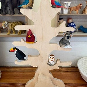 Hand-Carved Wooden Koala Bear Ornament – Miniature Decorative Collectible Figurine