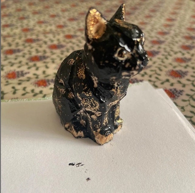 Cat Kitten Small Unfinished DIY Wood Figurine - House Pet Blank Craft Hand Carved Decoration Miniature Animals