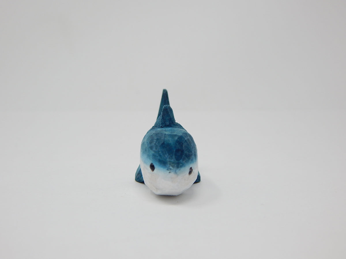 Hand-Carved Wooden Shark Keychain – Miniature Great White Charm