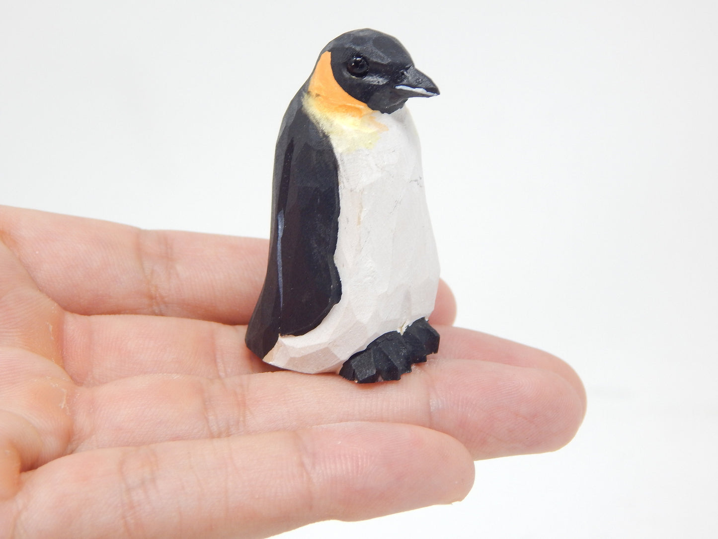 Penguin Love Arctic Bird Cake Topper Bride & Groom Wedding Engagement Anniversary Carved Wood Statue