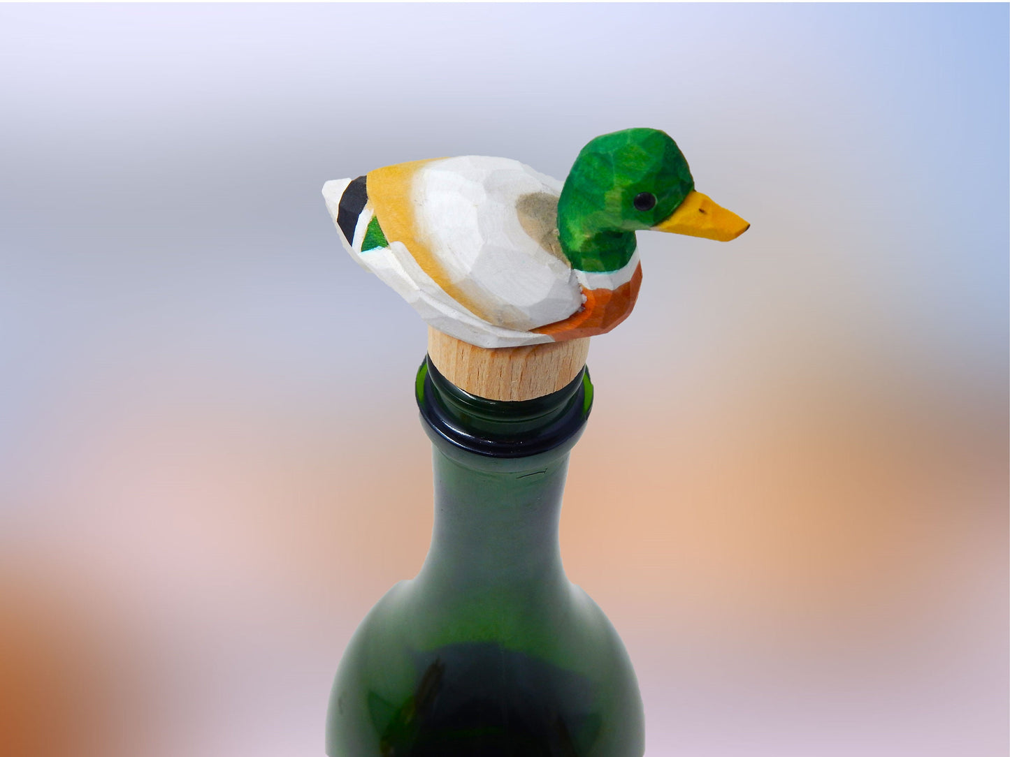 Mallard Duck Wine Stopper Handmade Reusable Bottle Plug Saver Cap Sealer Decorative Accessory