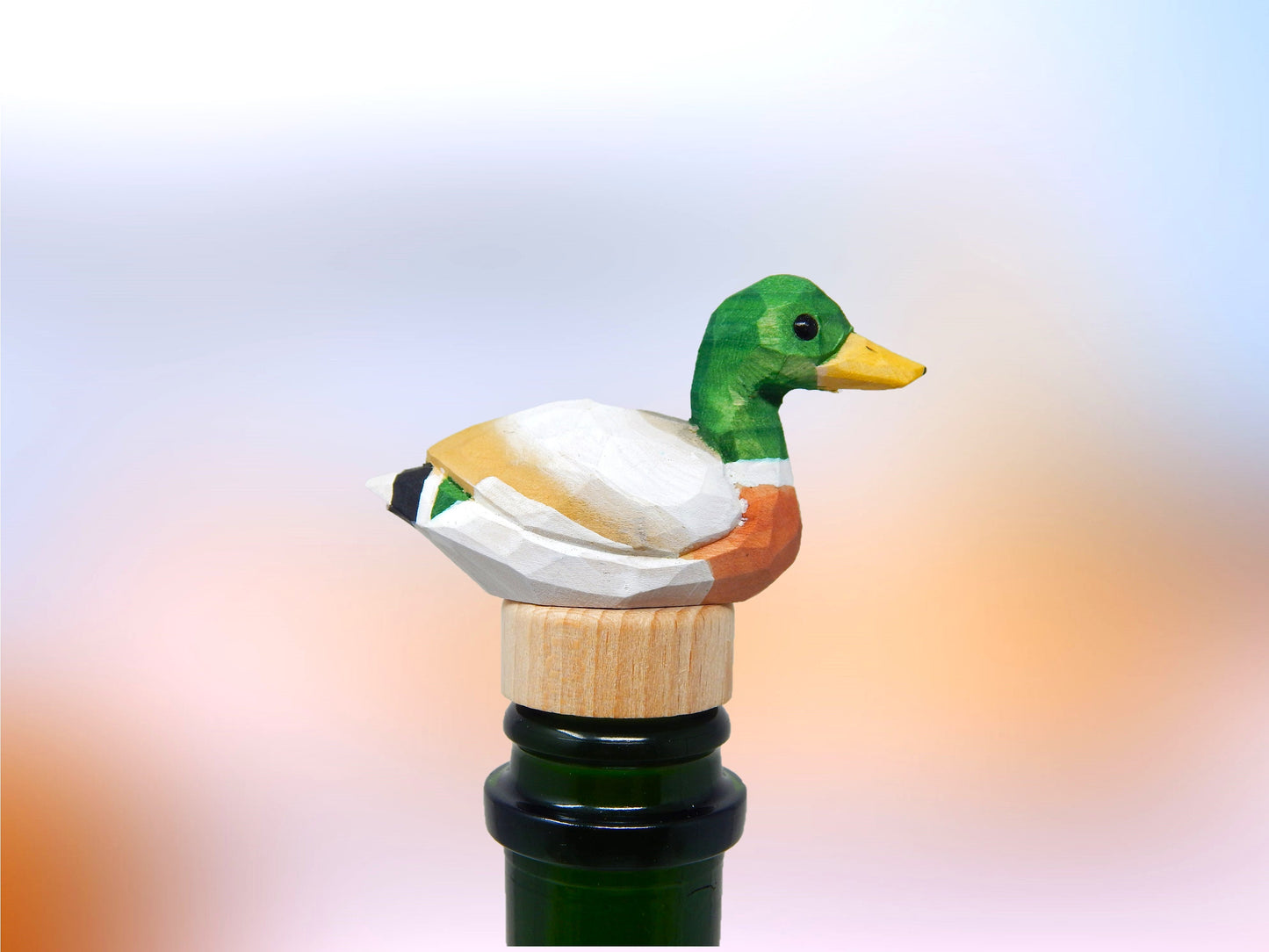 Mallard Duck Wine Stopper Handmade Reusable Bottle Plug Saver Cap Sealer Decorative Accessory