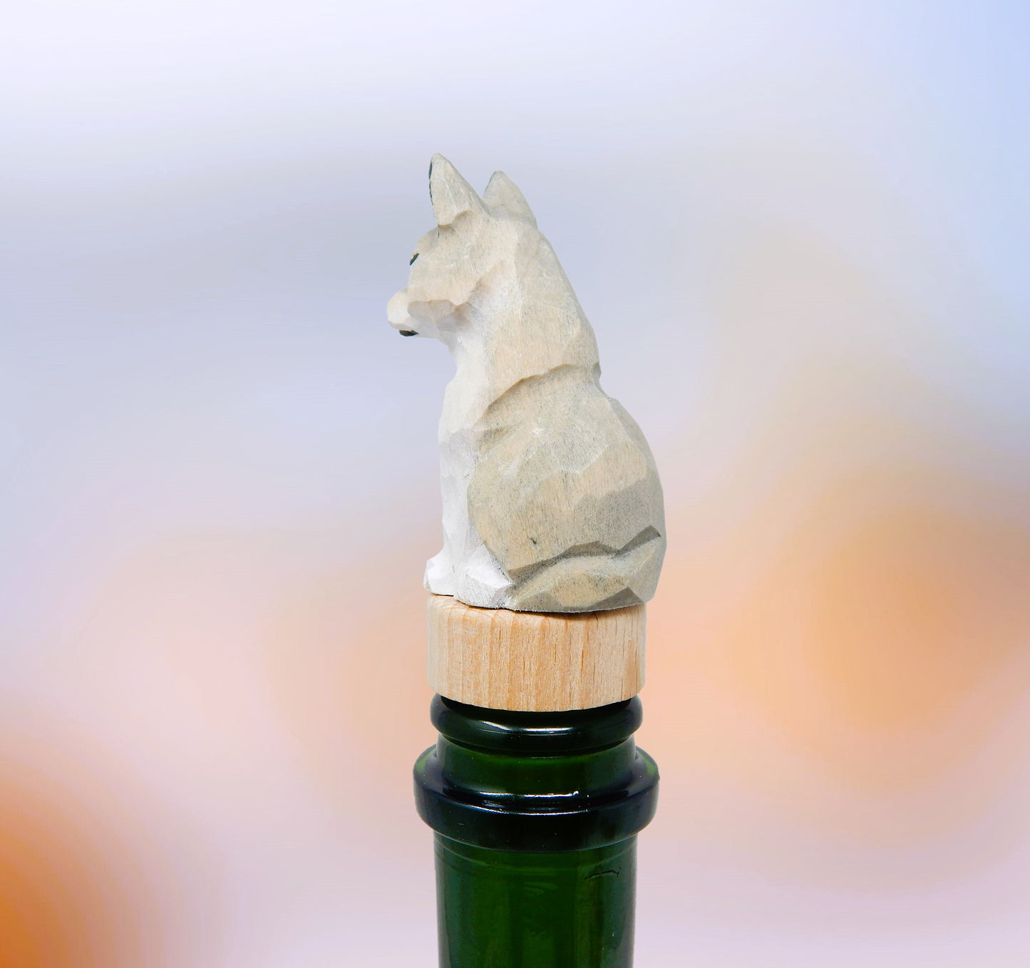 Wolf Wine Stopper Handmade Reusable Bottle Plug Saver Cap Sealer Decorative Accessory Forest