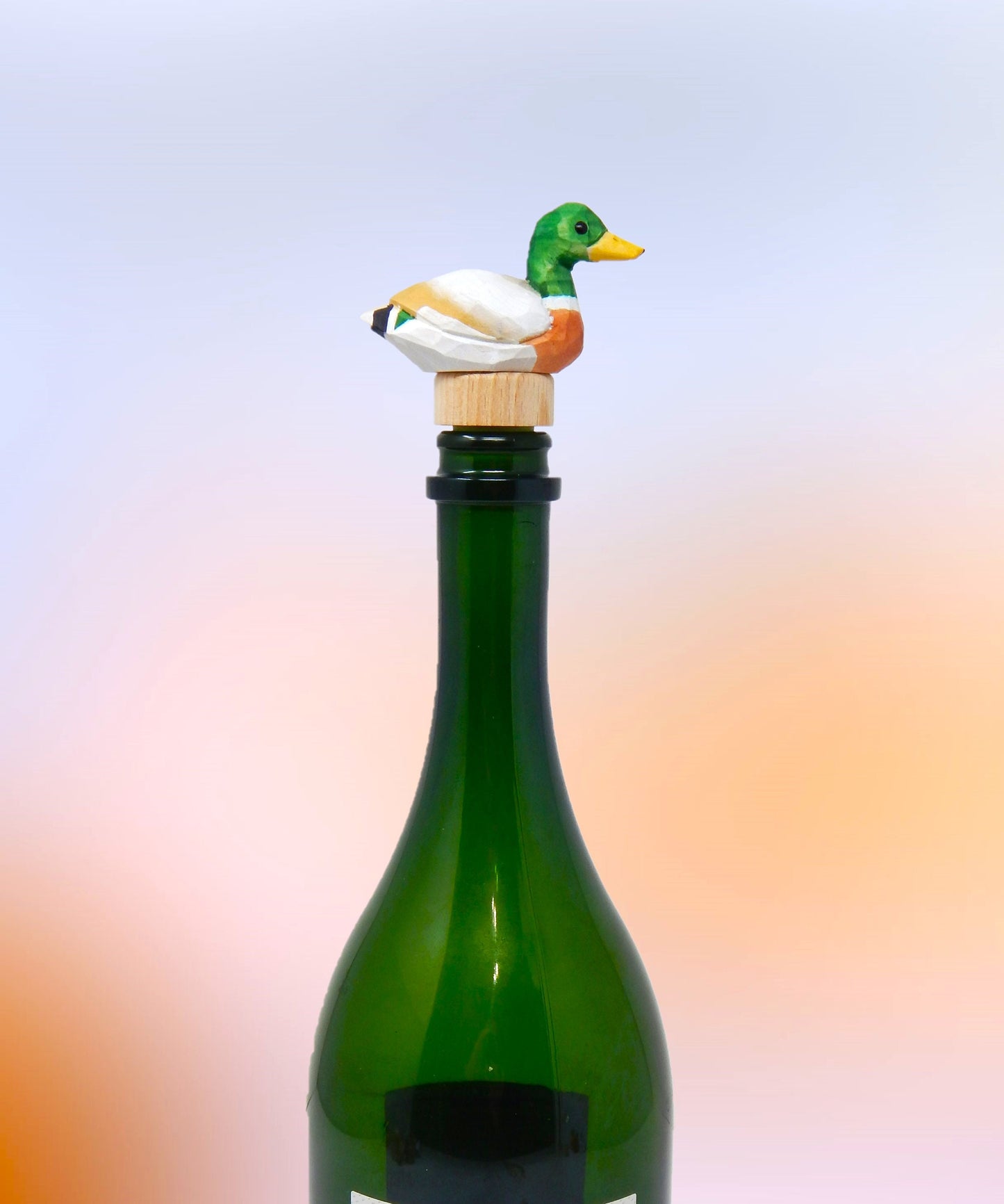 Mallard Duck Wine Stopper Handmade Reusable Bottle Plug Saver Cap Sealer Decorative Accessory