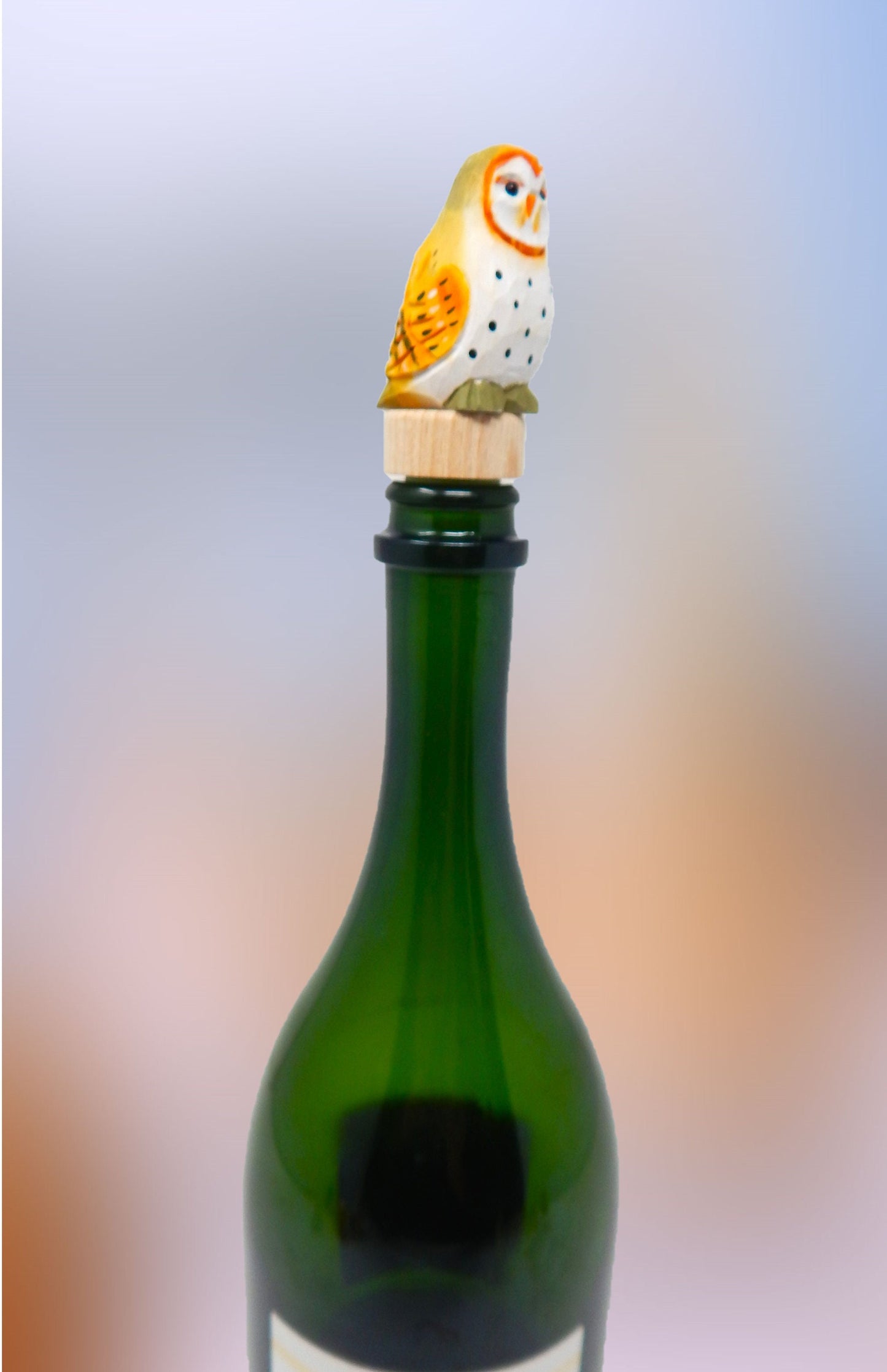 Barn Owl Bird Wine Stopper Handmade Reusable Bottle Plug Saver Cap Sealer Decorative Accessory