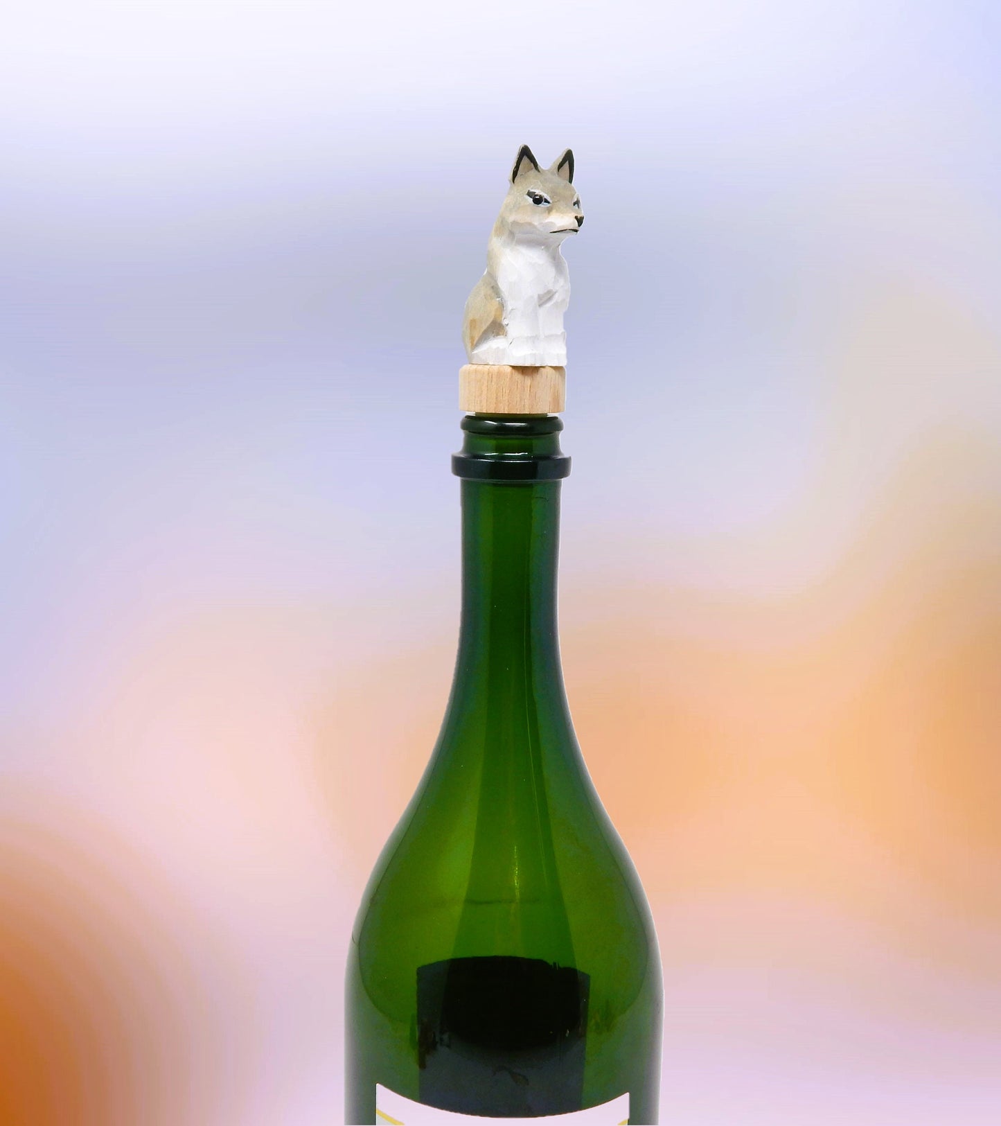 Wolf Wine Stopper Handmade Reusable Bottle Plug Saver Cap Sealer Decorative Accessory Forest